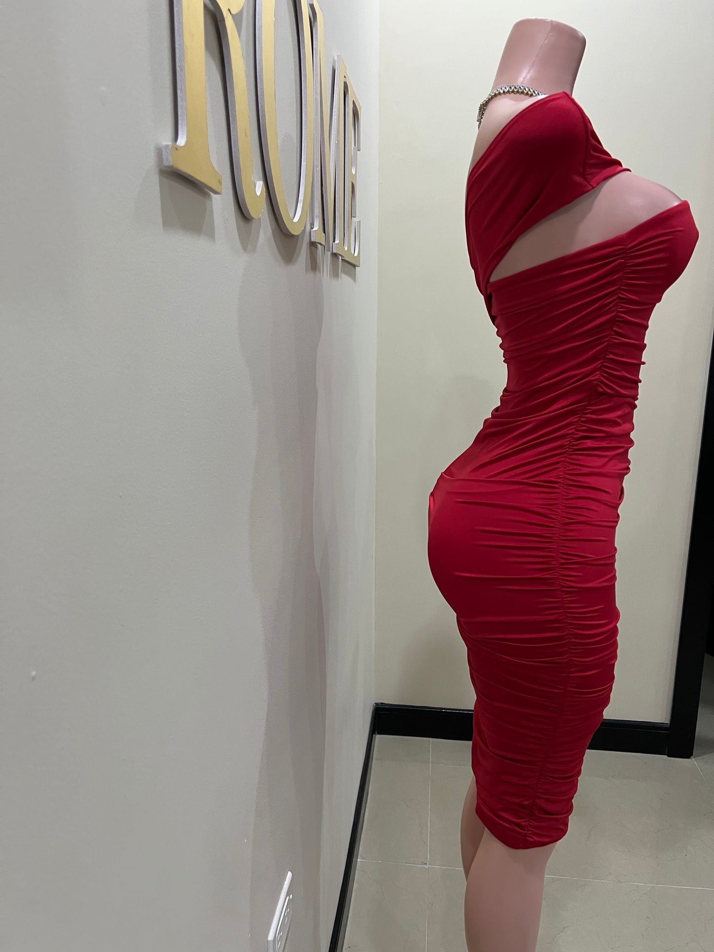 Porsha Off Shoulder Dress (Red)