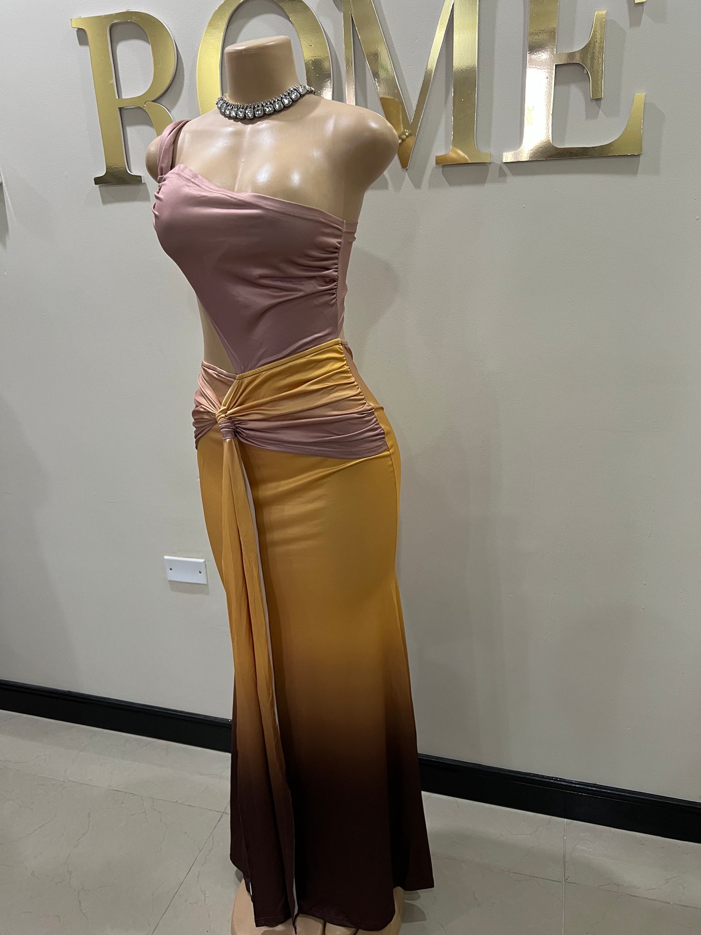 Emma Giselle Multi Dress (Brown)