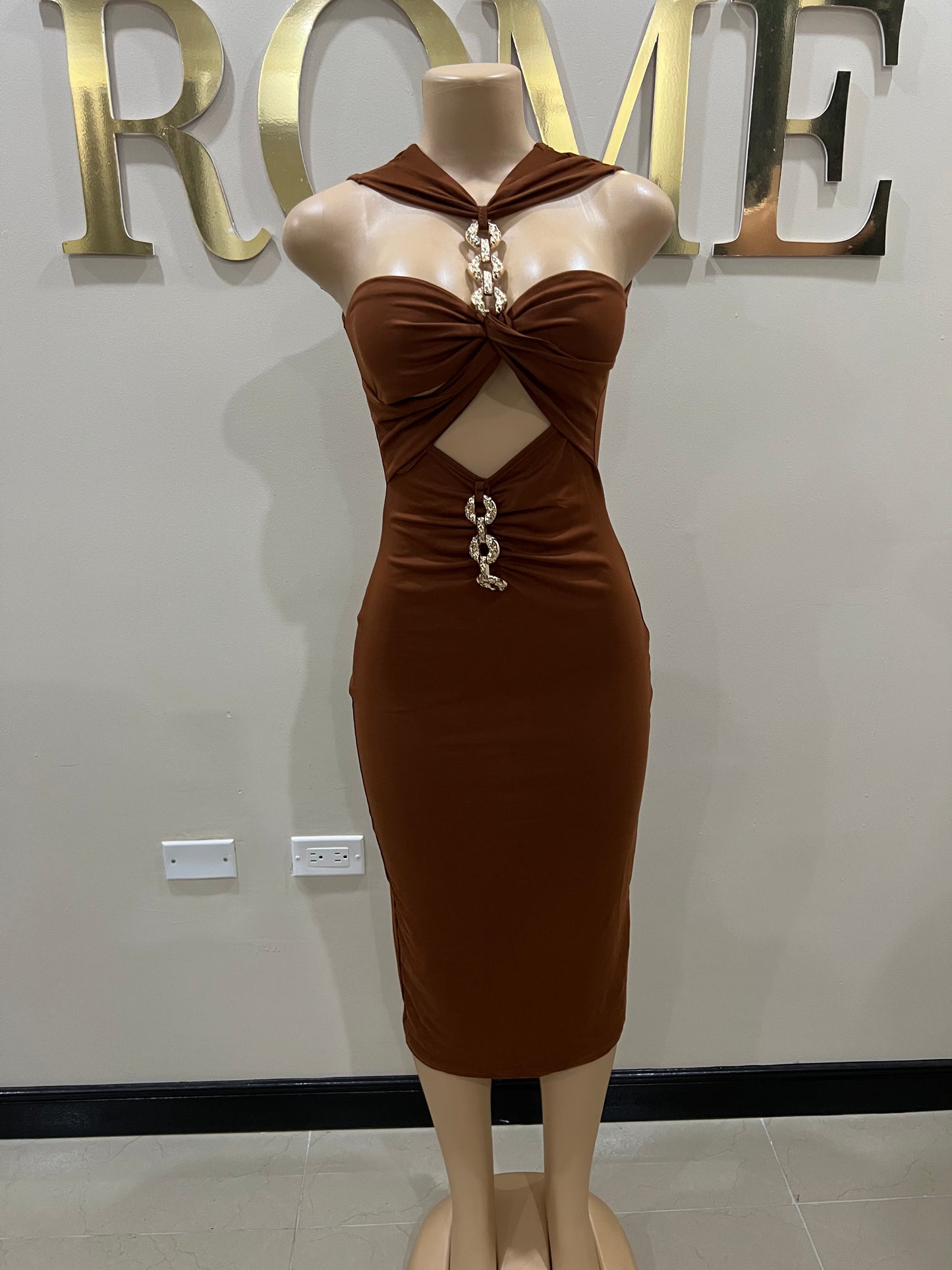 Ming V Dress (Brown)