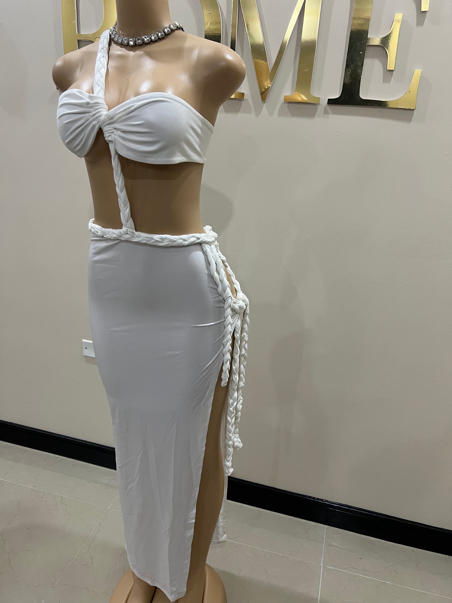 Tyra Braided Dress (White)
