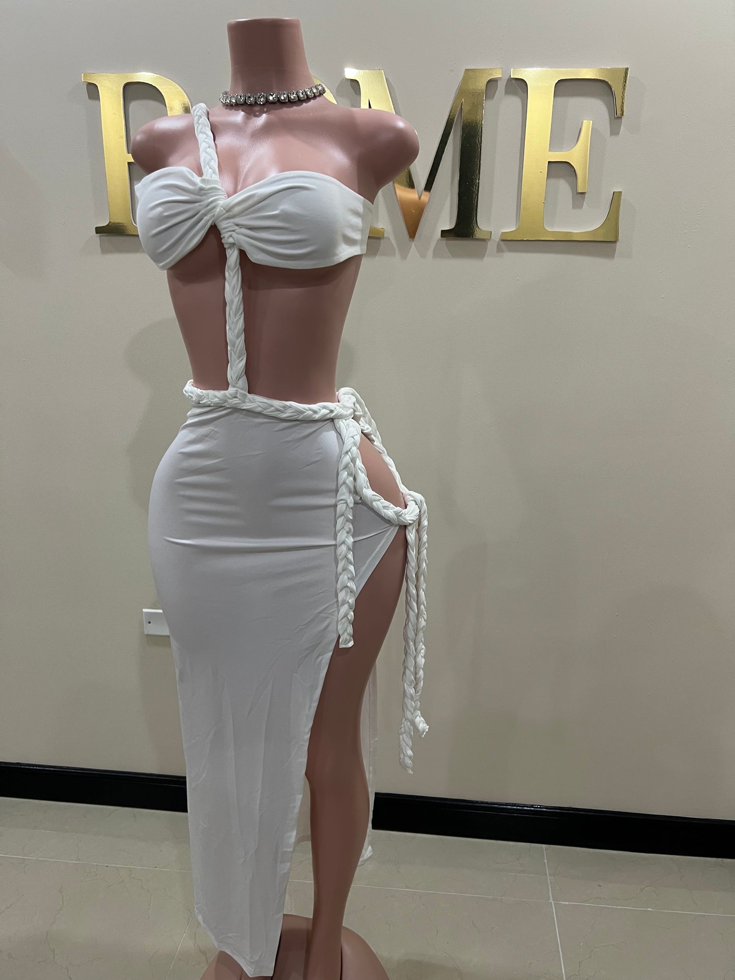 Tyra Braided Dress (White)