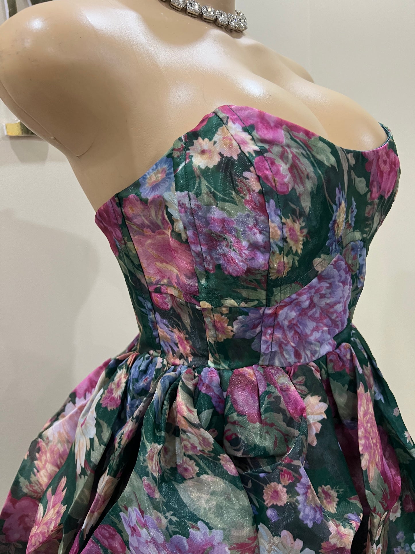 Princess Diana Floral Dress (Green)