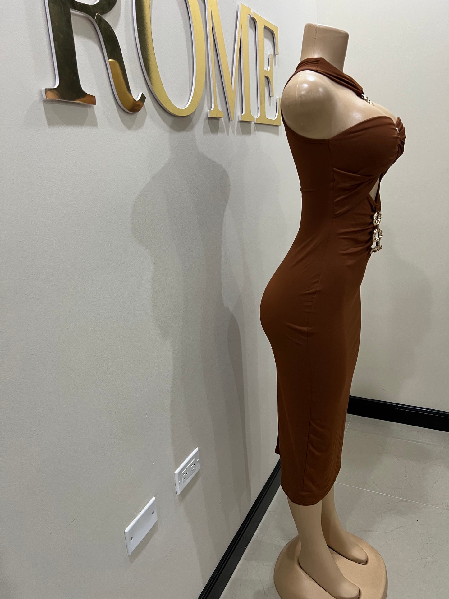 Ming V Dress (Brown)
