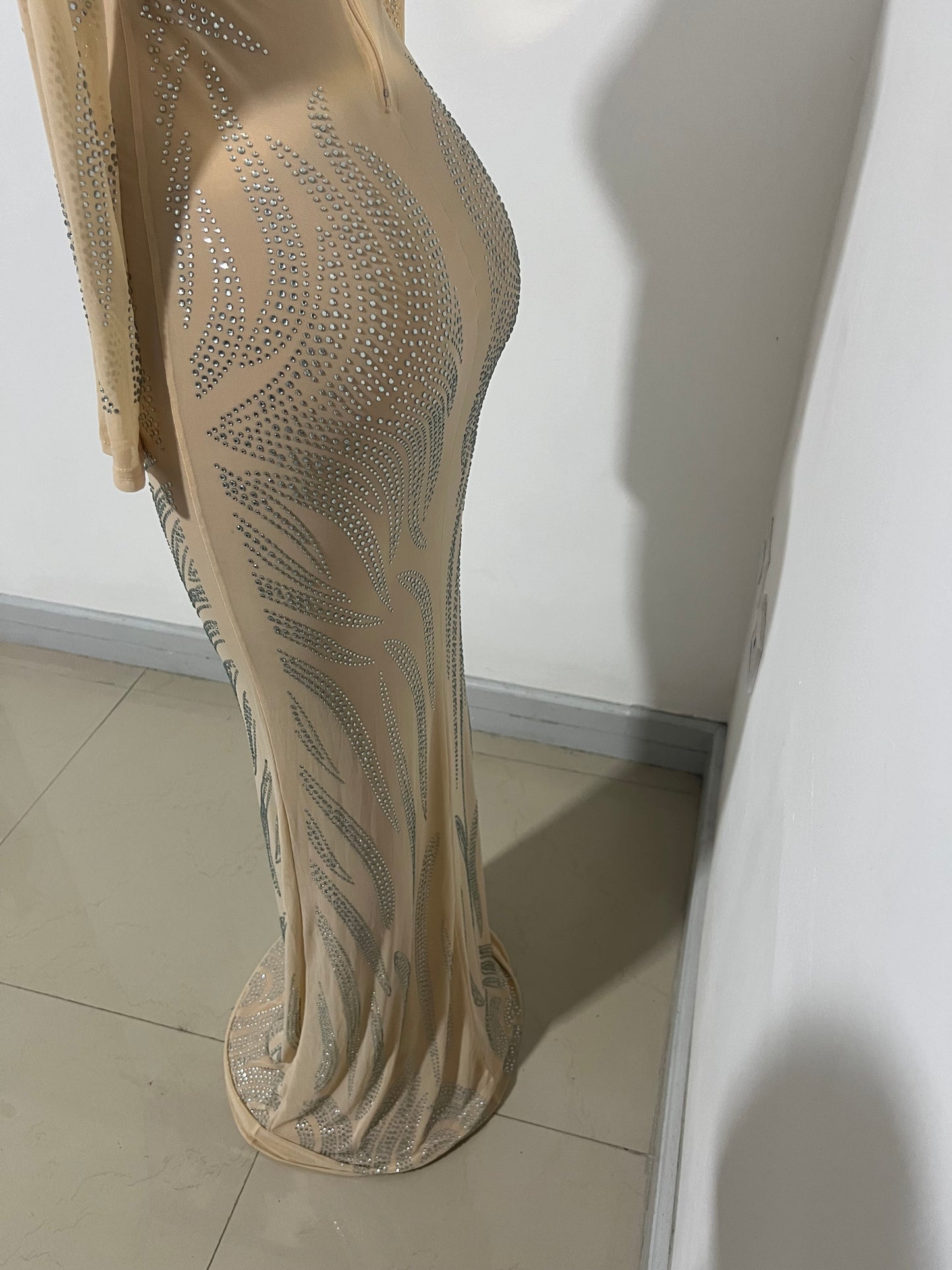 Crystal Swan Dress (Nude)