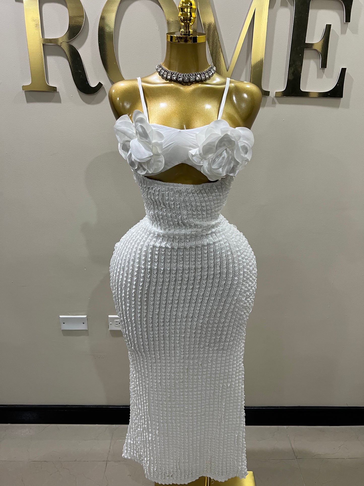 Mila Flower Dress (White)