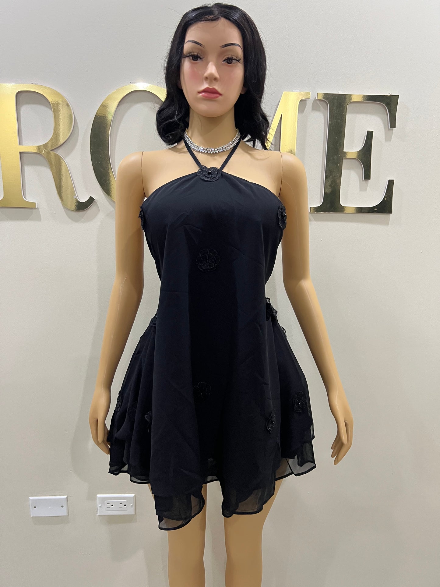 Rumi Petal Dress (Black)