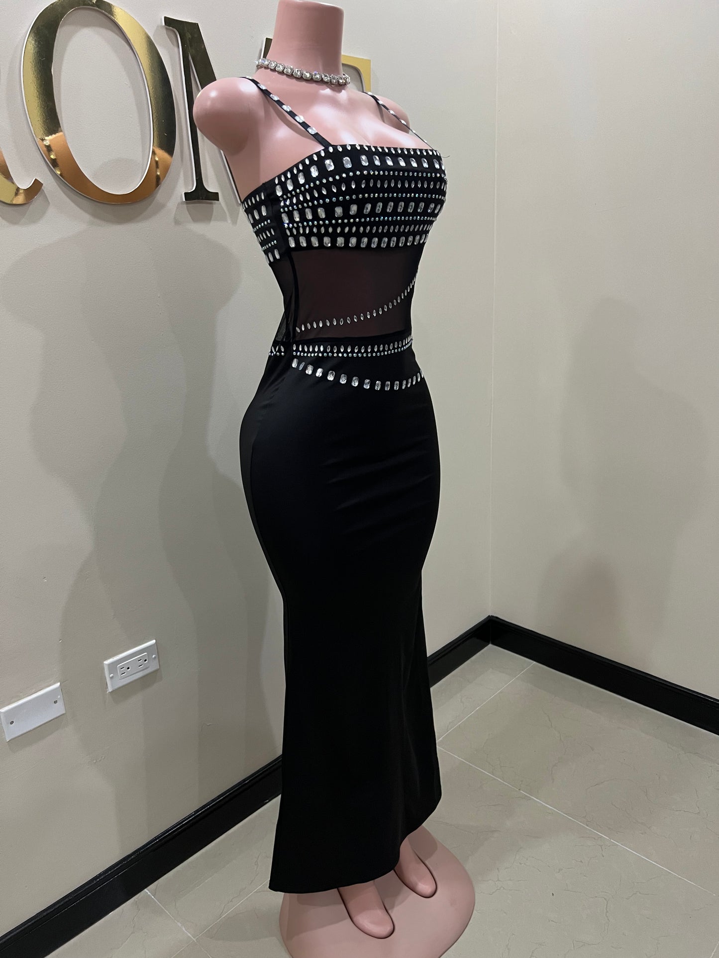 Blair Crystal Dress (Black)