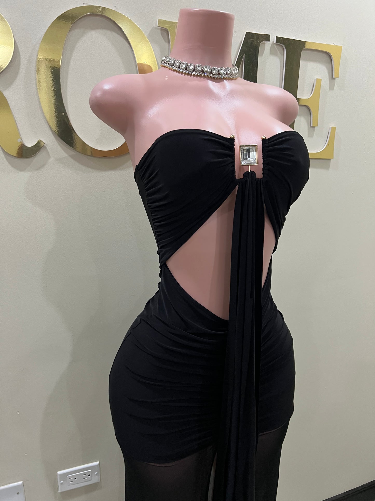 Julia Nara Gemstone Dress (Black)