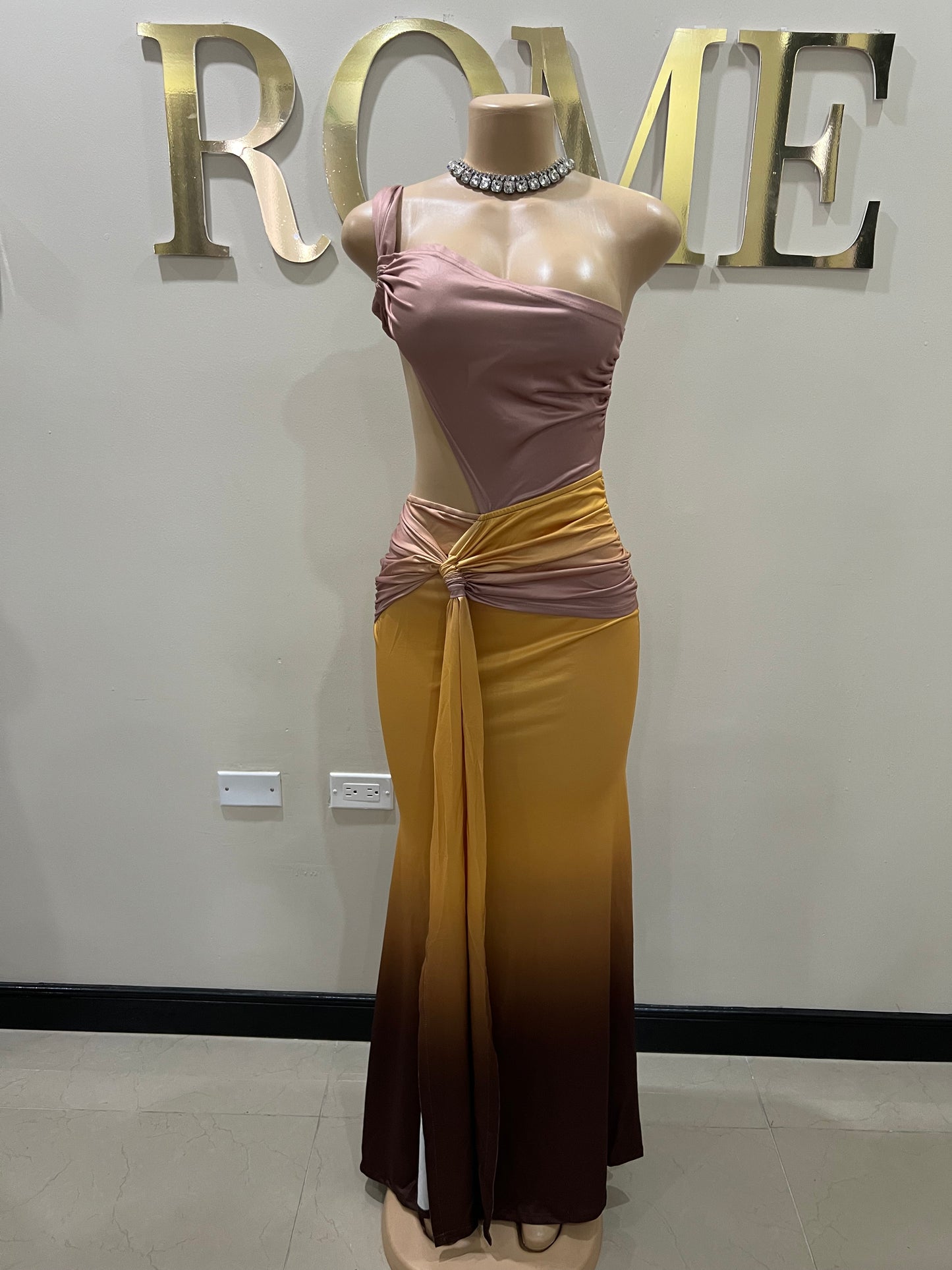 Emma Giselle Multi Dress (Brown)