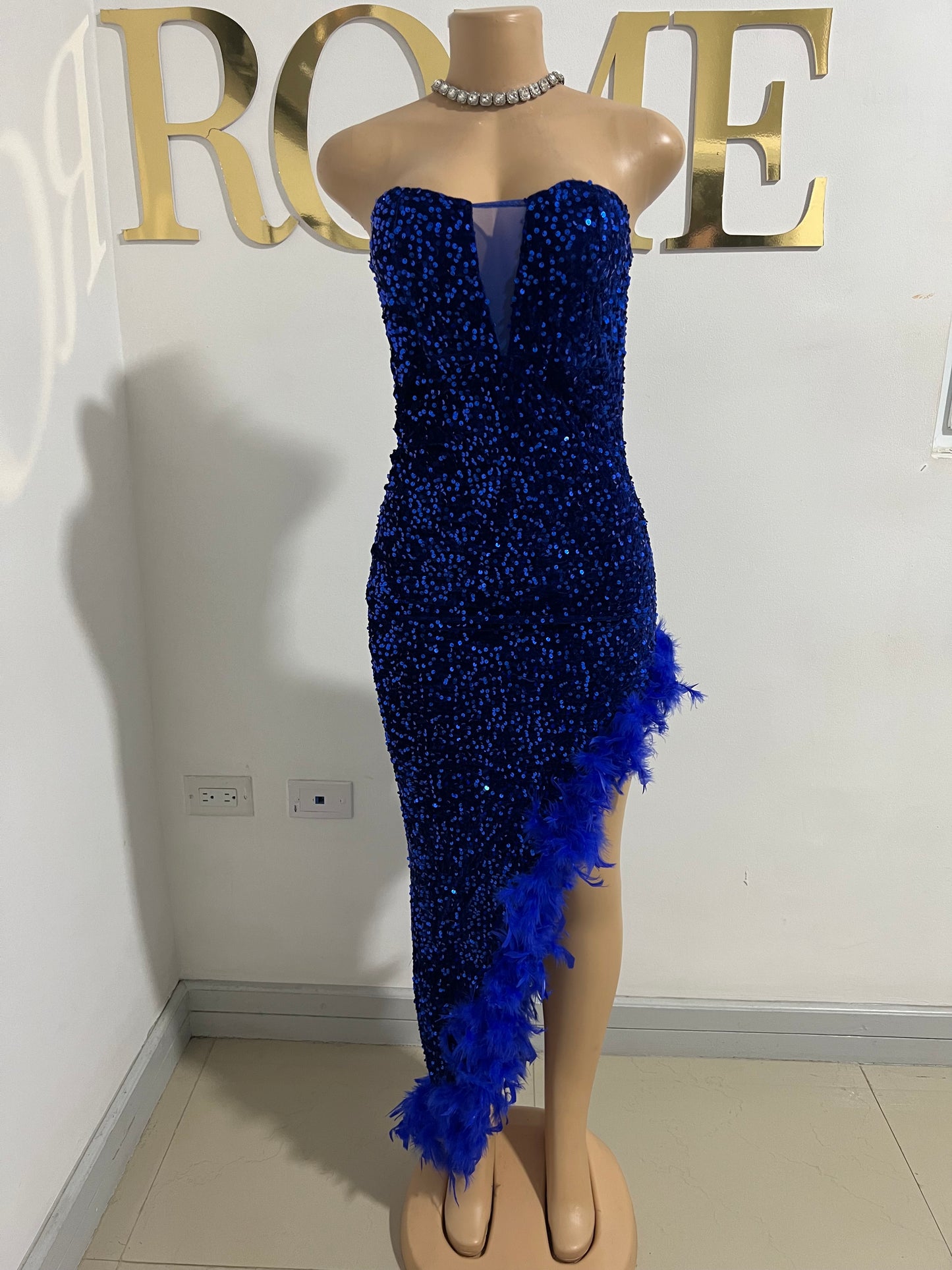 Octavia X Feather Dress (Blue)