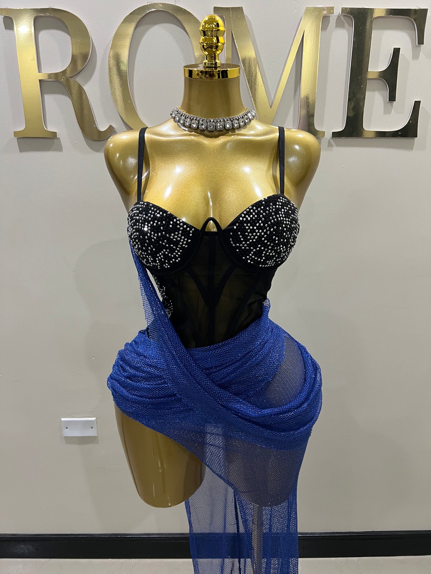 Dani Mesh Dress (Blue)