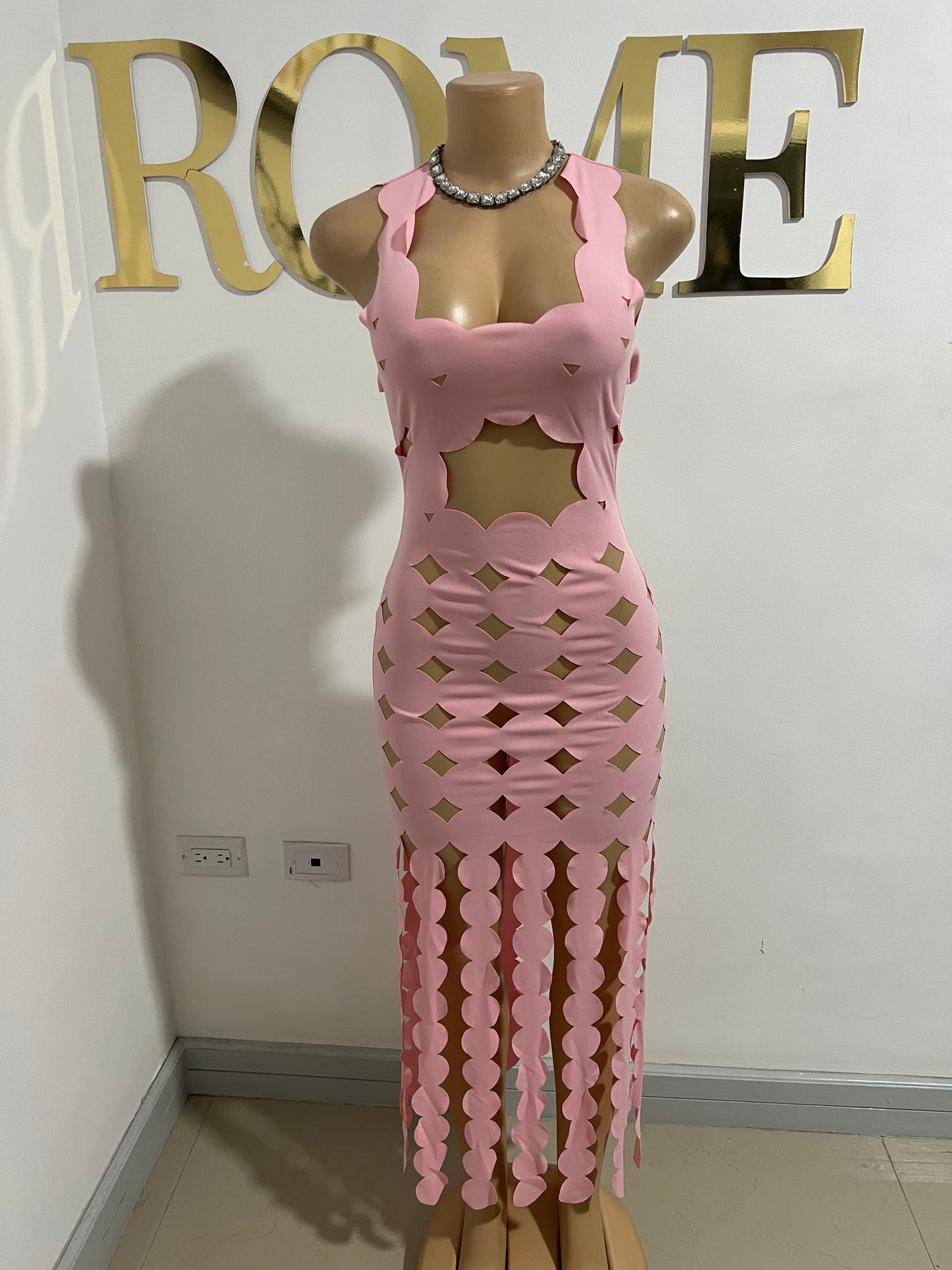 Tracy Cut Out Dress (Light Pink)