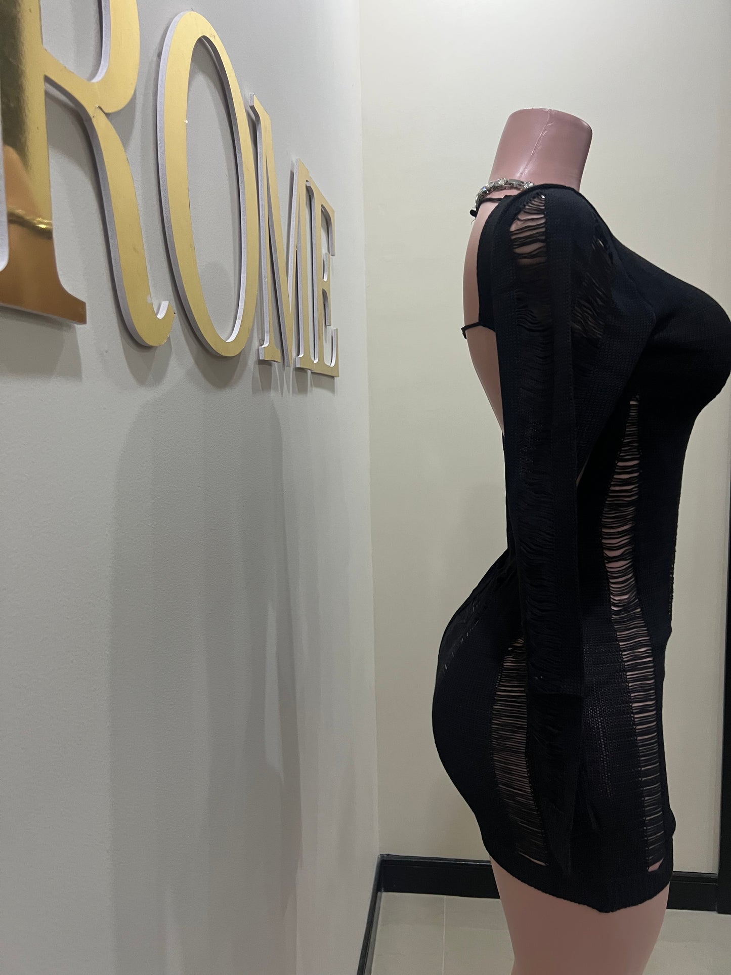 Zuri Backless Mini Dress (Black)