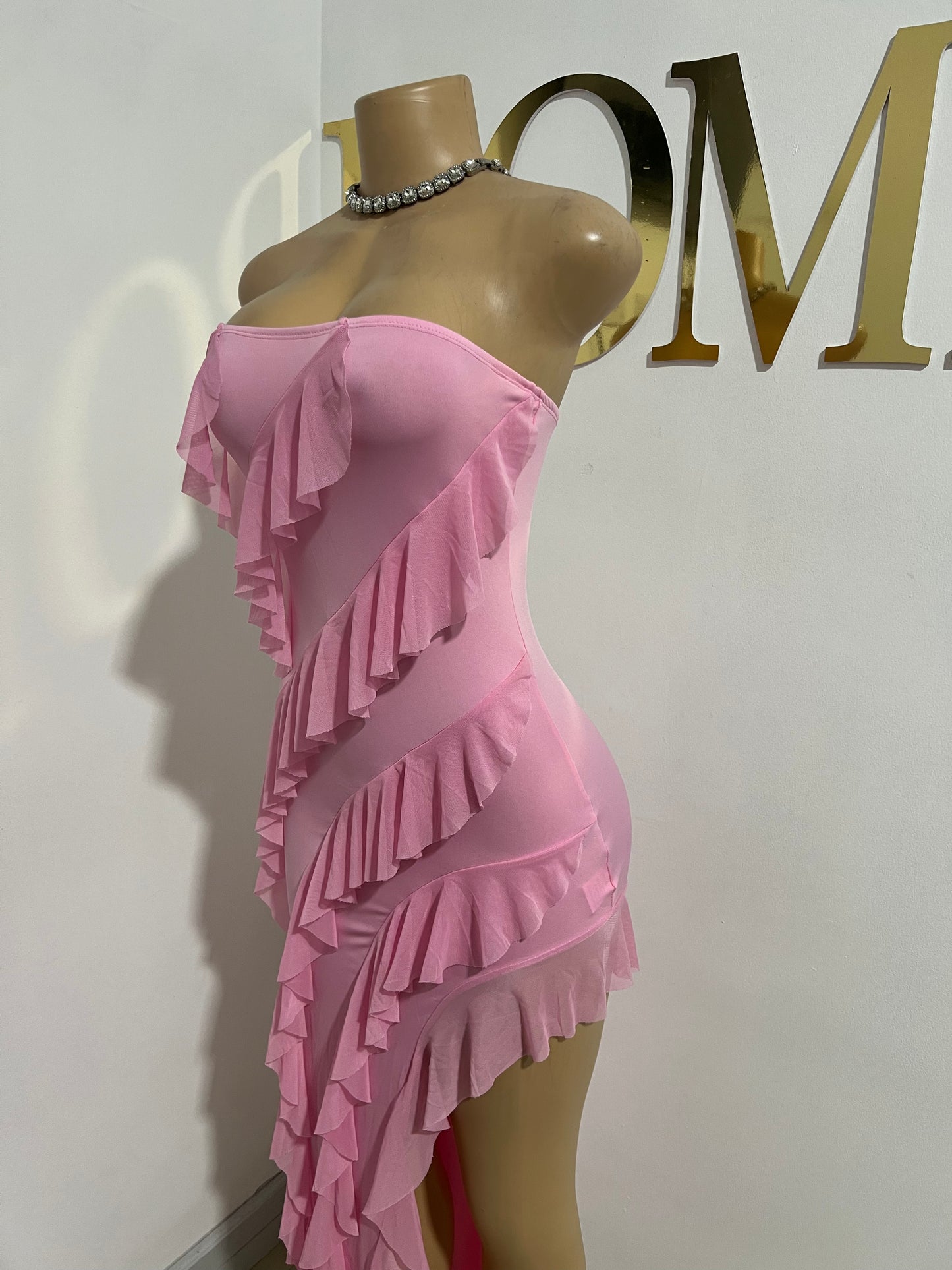 Chelsea Ruffle Dress (Pink)