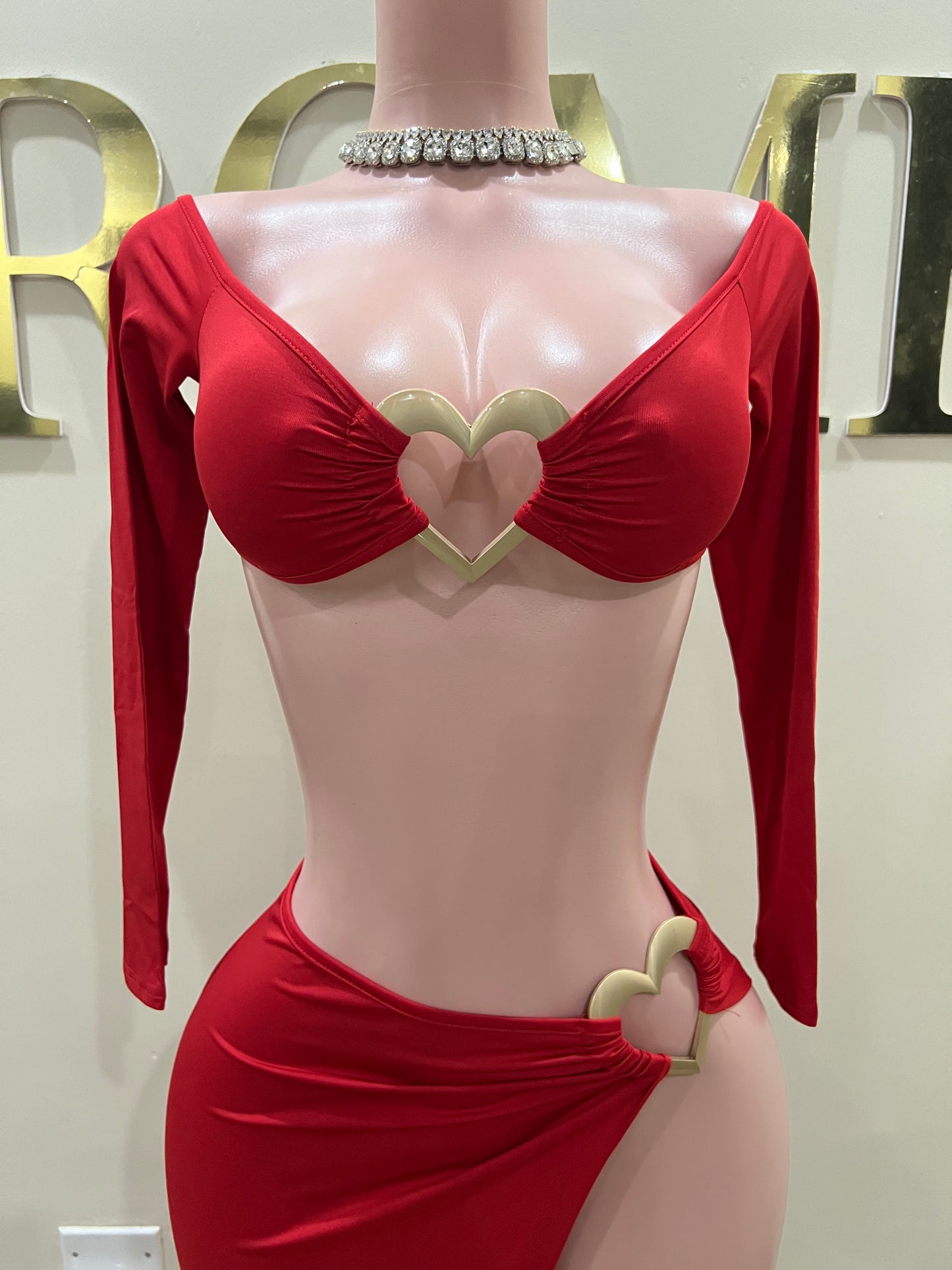 Ming Heart Skirt Set (Red)