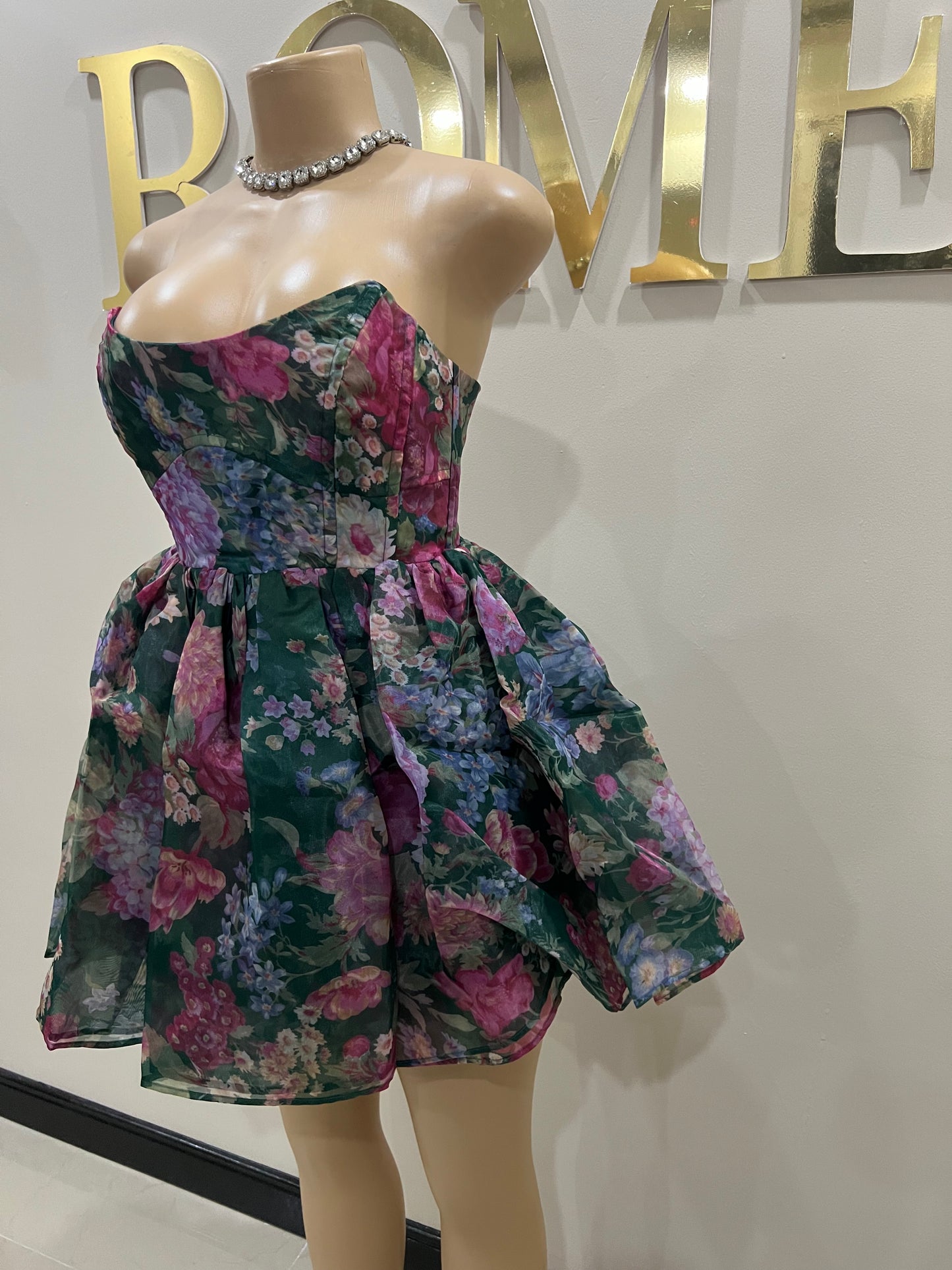 Princess Diana Floral Dress (Green)