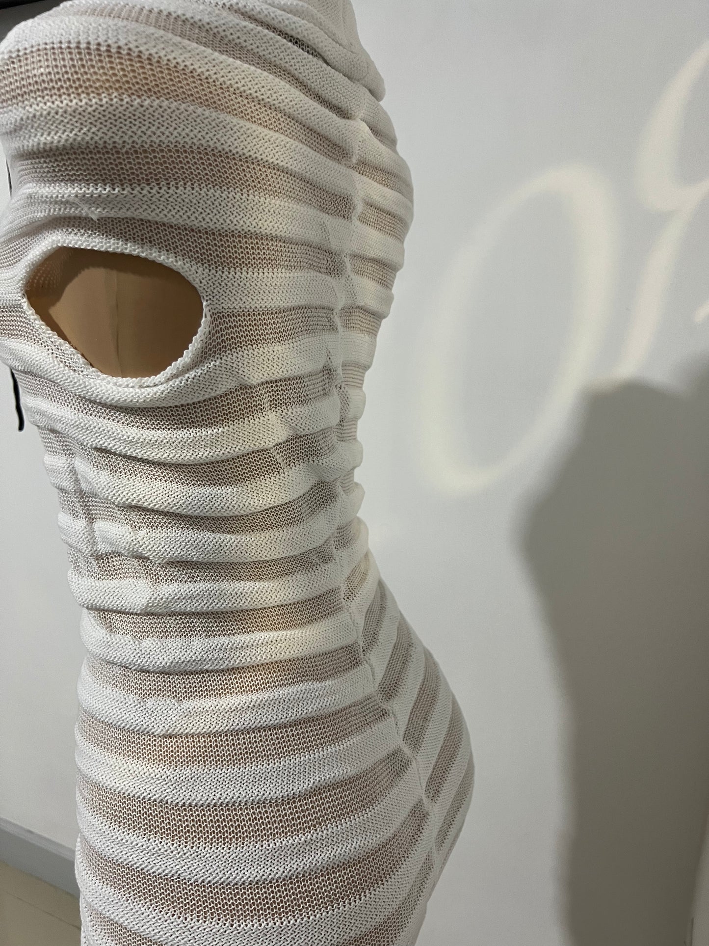 Jasmine Super Mini Crochet Dress (White)