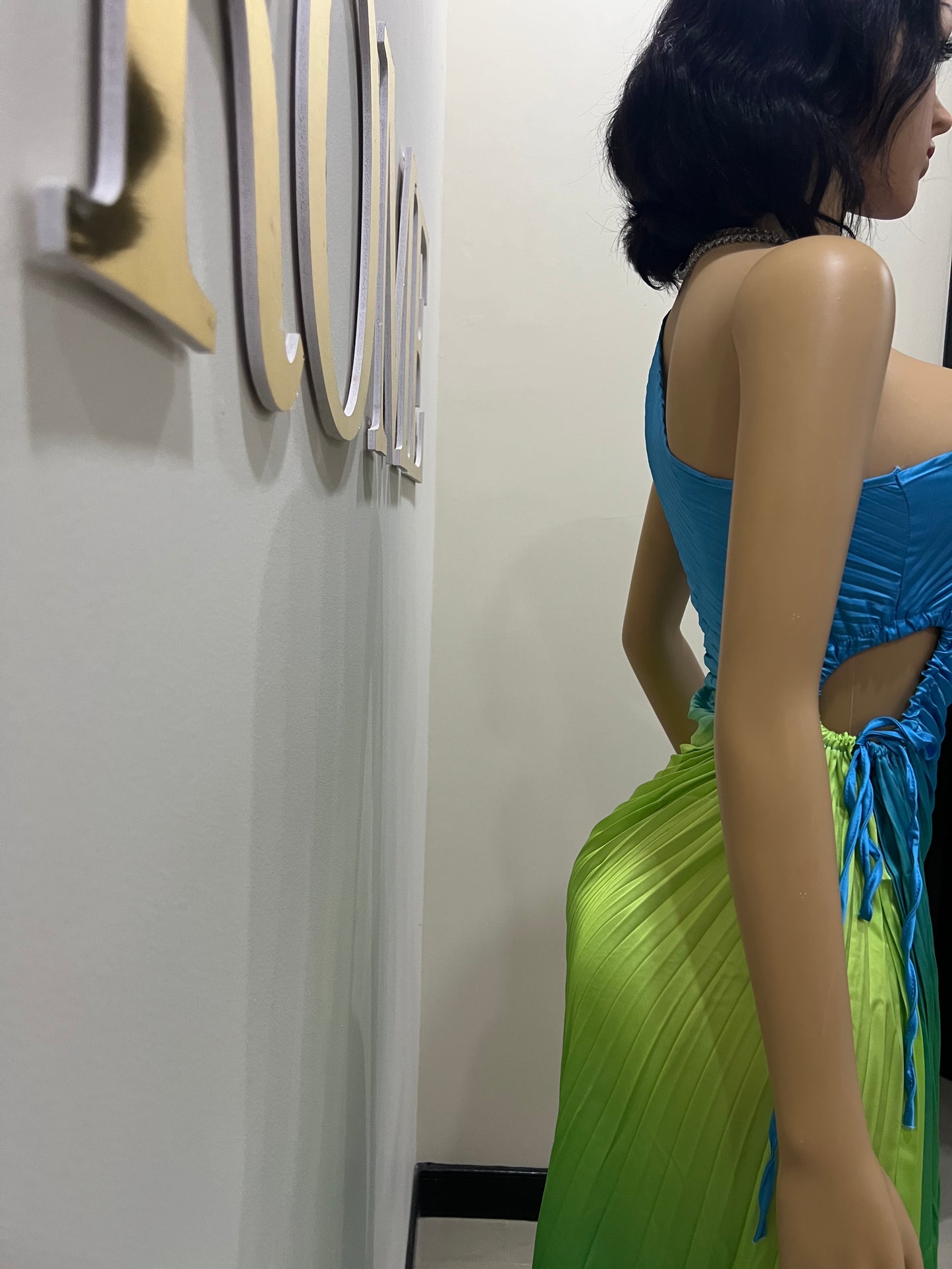 Carli Dress (Blue - green)