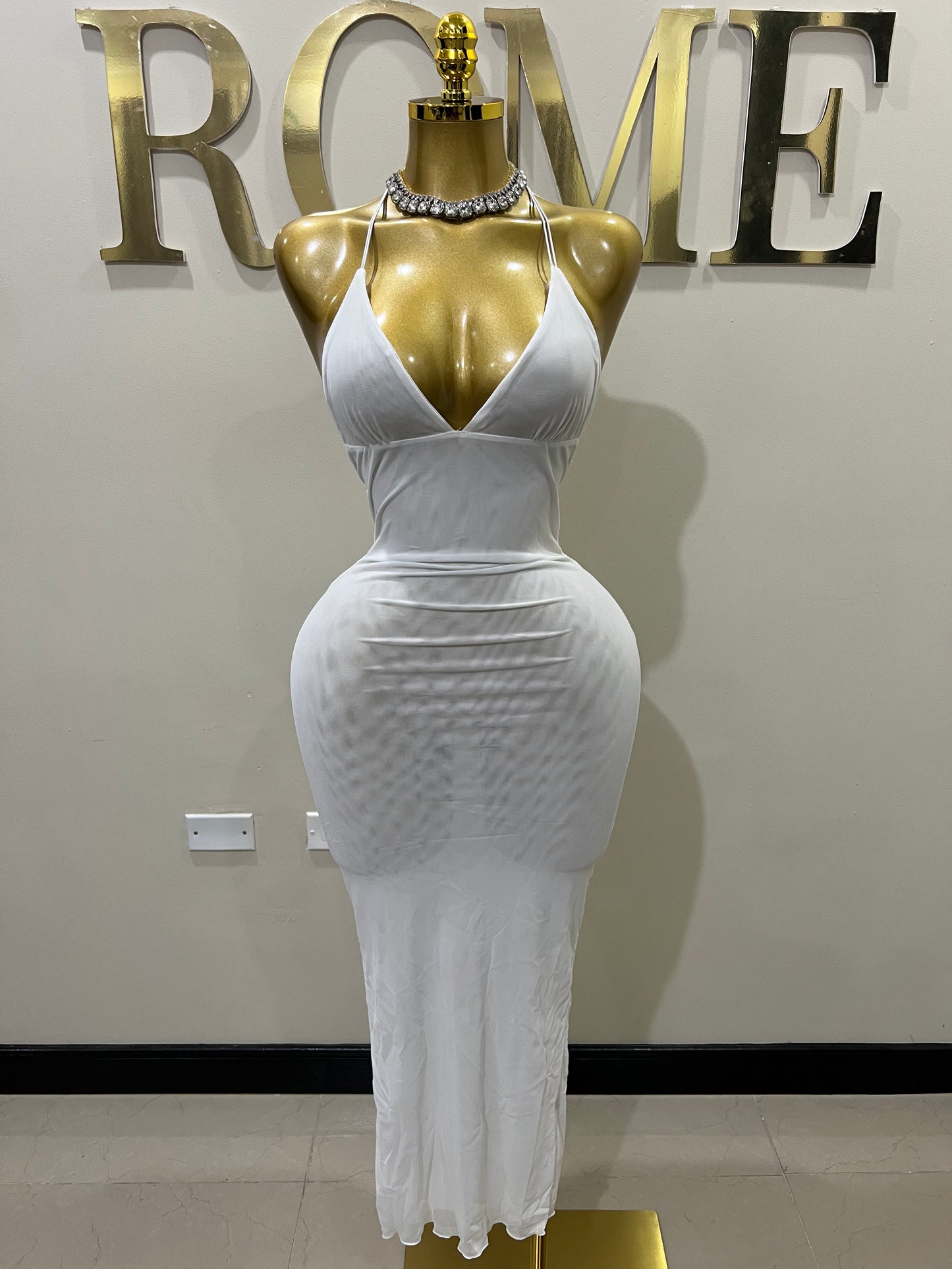 Kitty Butterfly Mesh Dress (White)