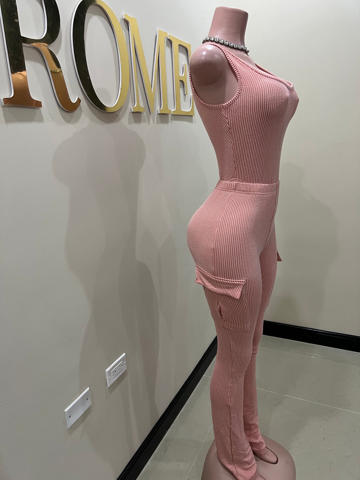 Brianna Bodysuit Pants Set (Orange)