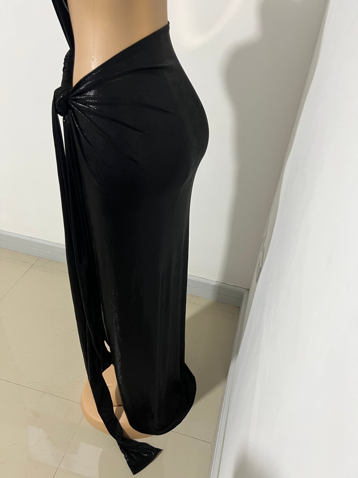 Giselle Asymmetrical Dress (Black)