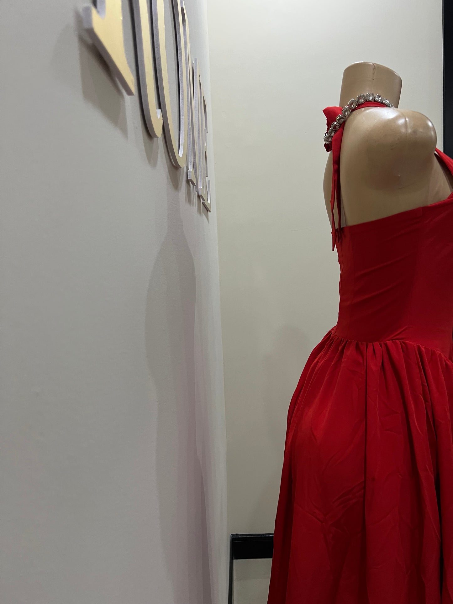 Sweetheart Halter Diana Dress (Red)