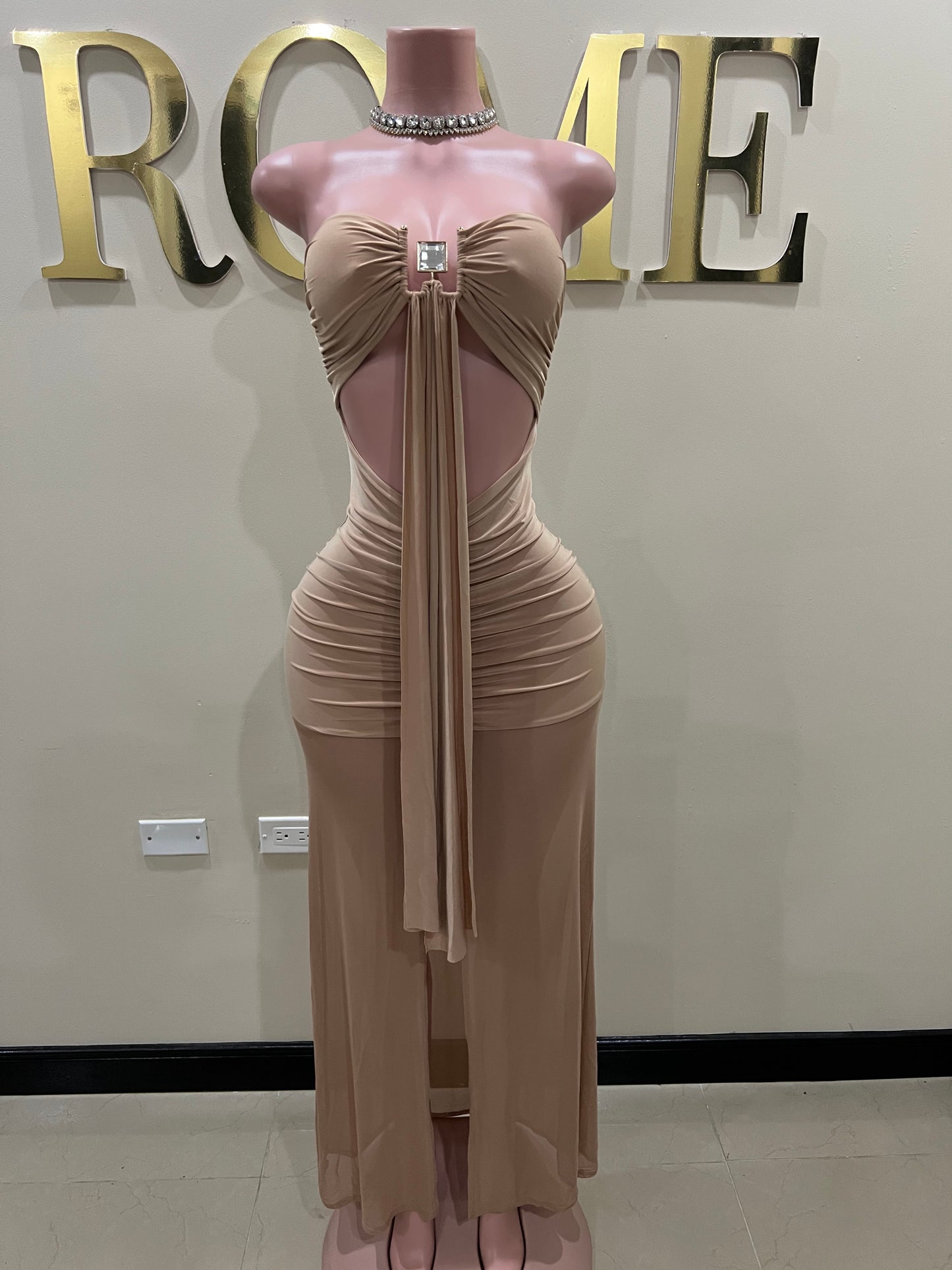 Julia Nara Gemstone Dress (Brown)