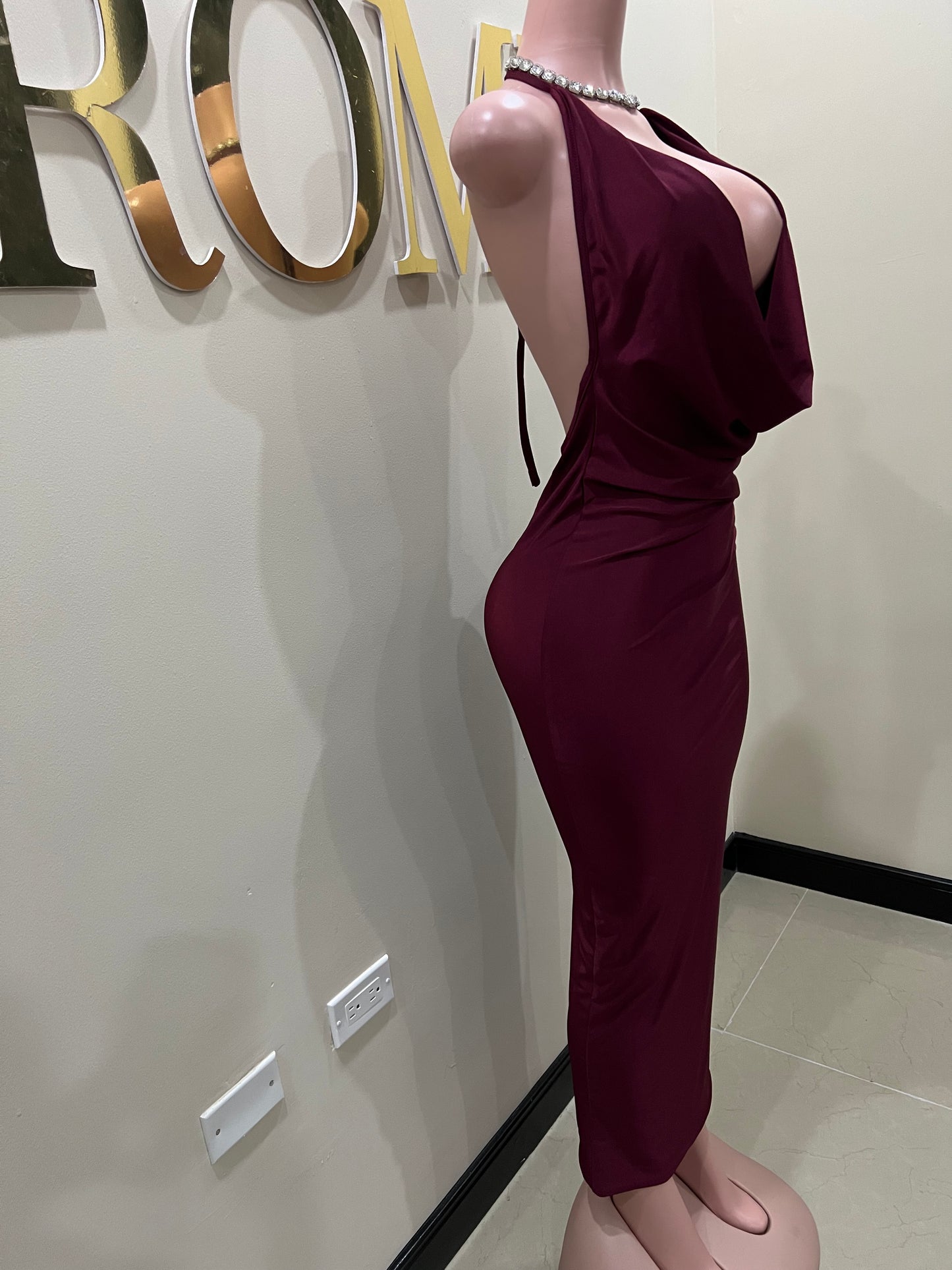 Sinatra Slay Dress (Burgundy)