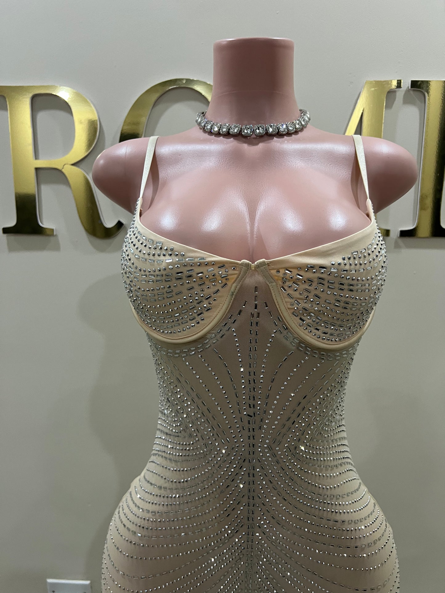 Gianna Medusa Dress (Nude)