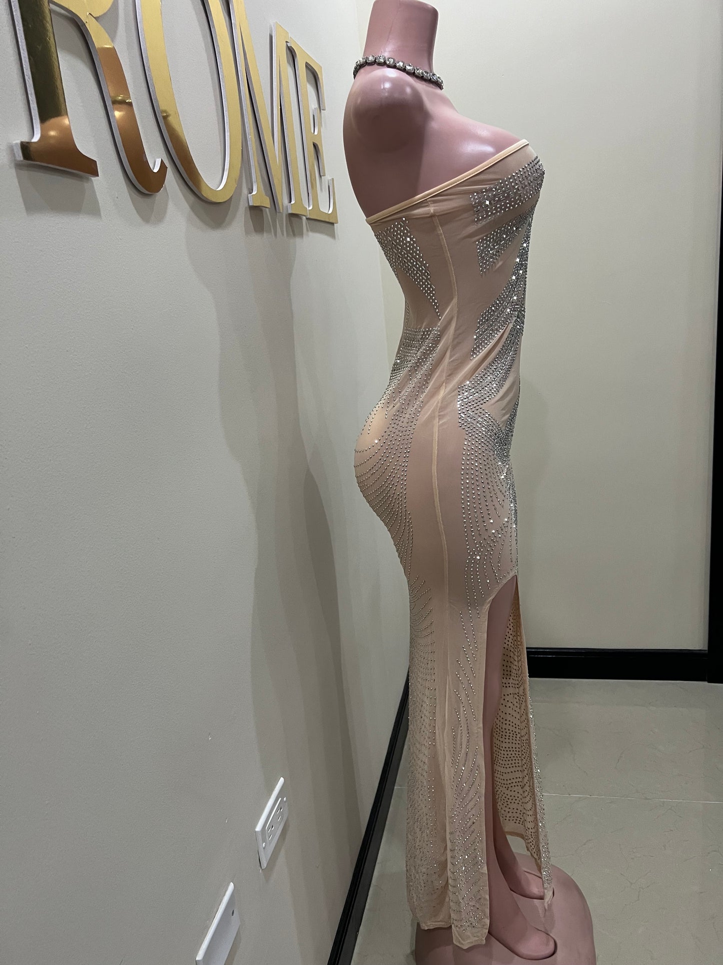 Hana Mesh Dress (Nude)