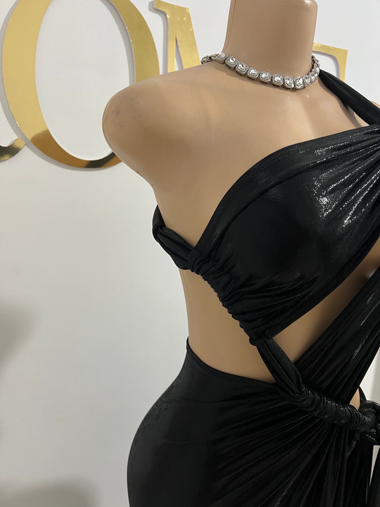 Giselle Asymmetrical Dress (Black)