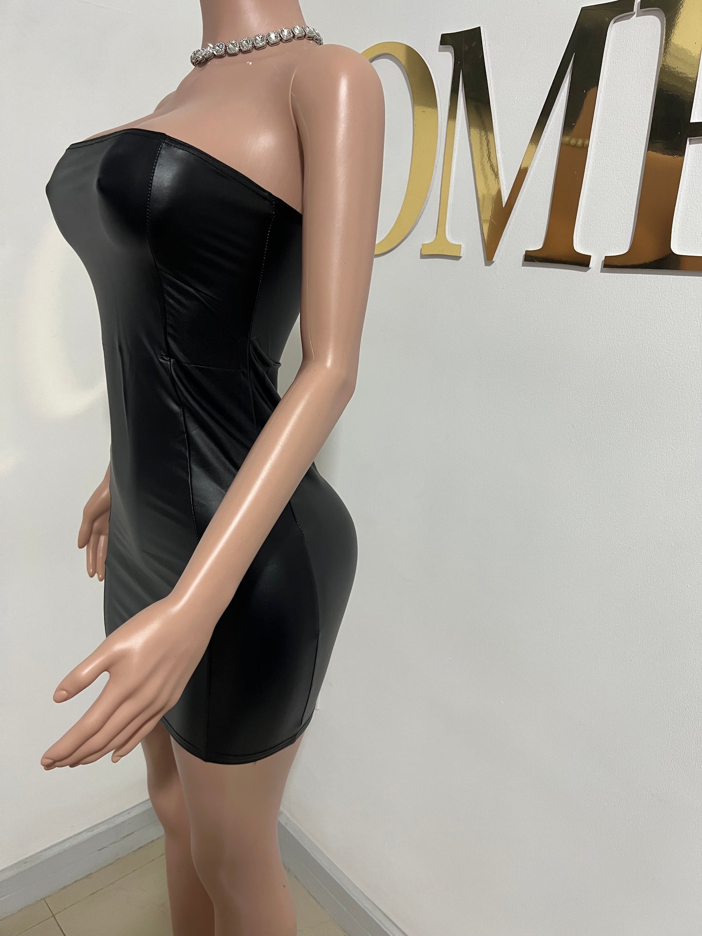 Lira Leather Dress (Black)