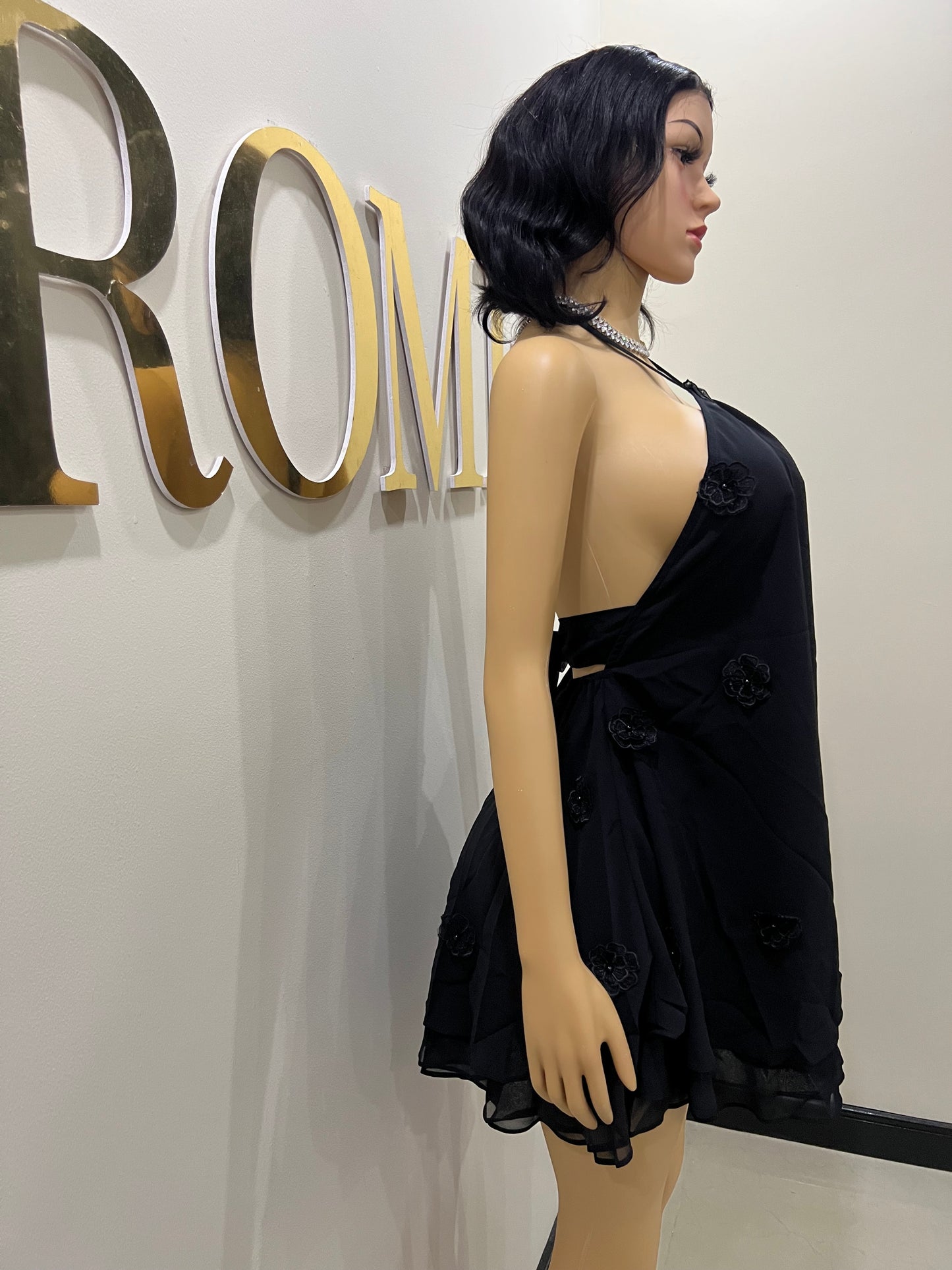 Rumi Petal Dress (Black)