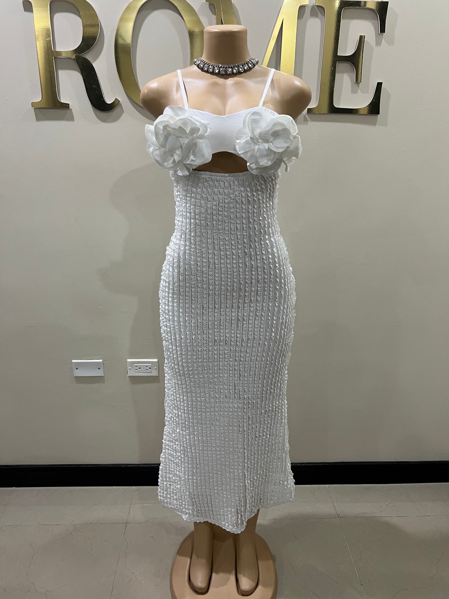 Mila Flower Dress (White)