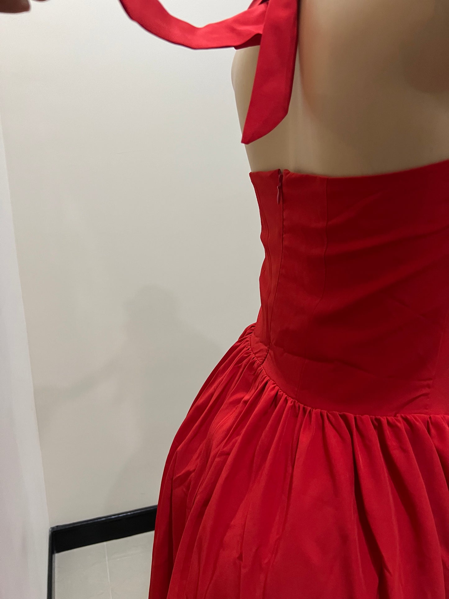 Sweetheart Halter Diana Dress (Red)