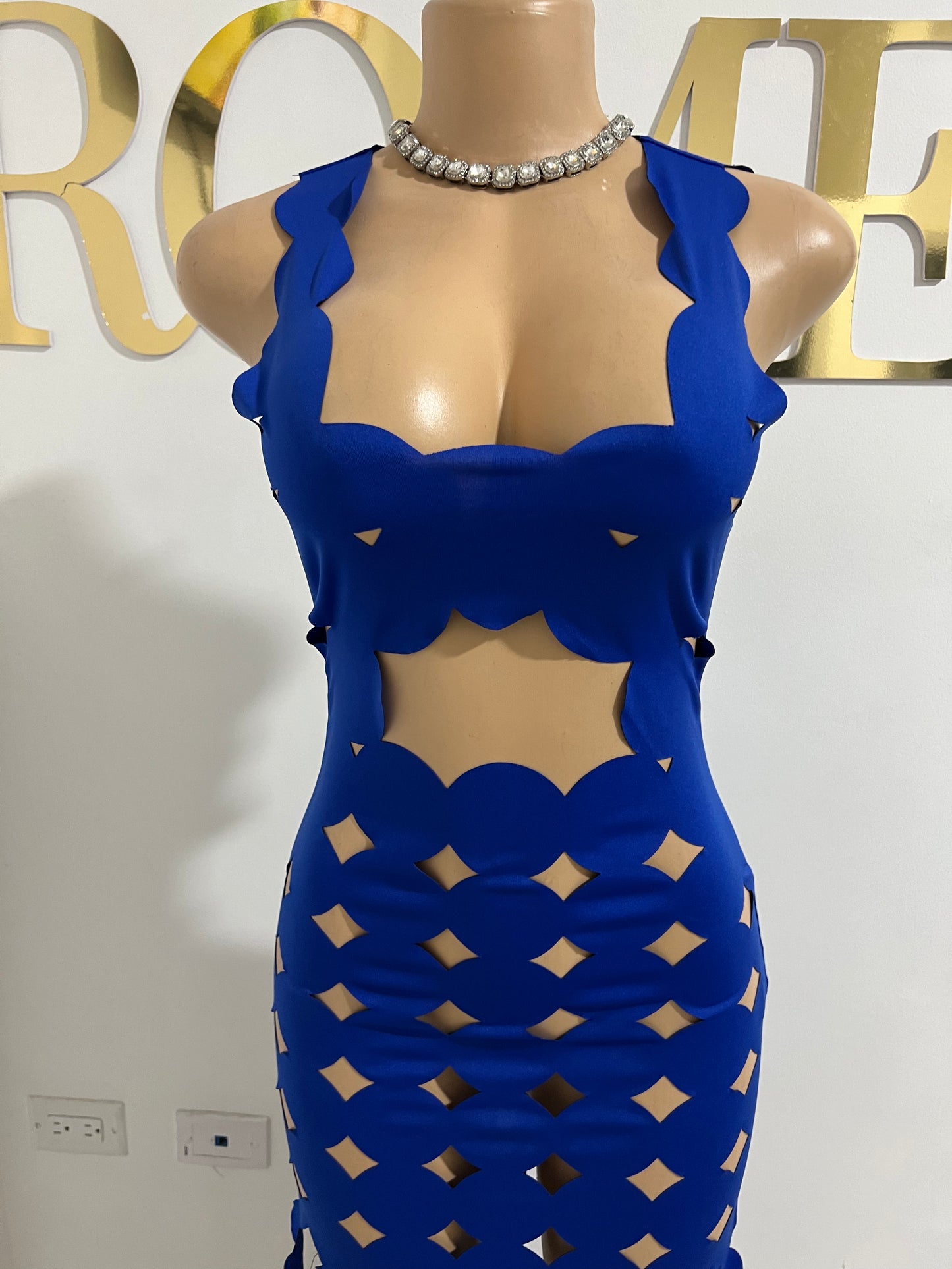 Tracy Cut Out Dress (Blue)