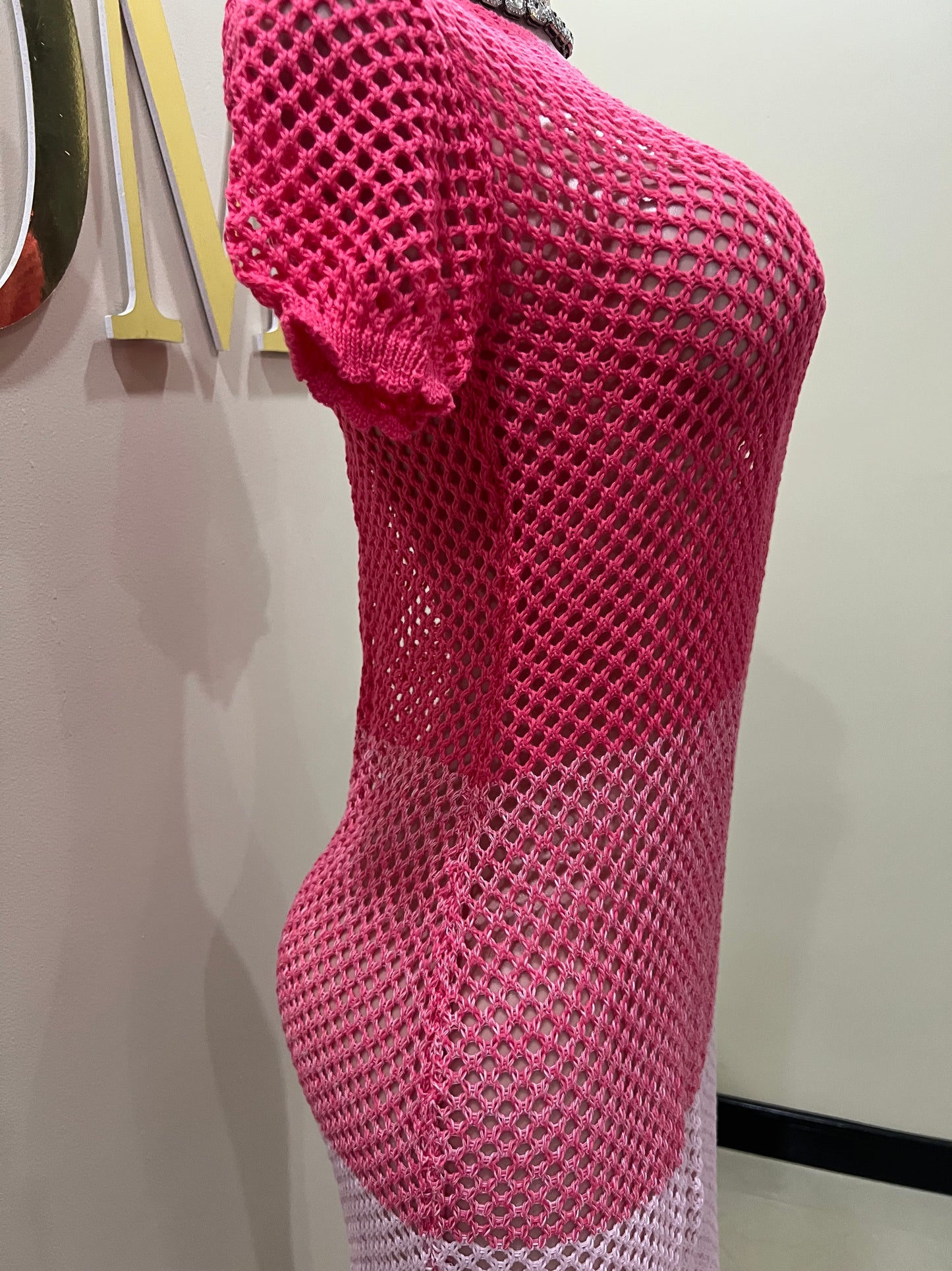 Mimi Crochet Dress (Pink)