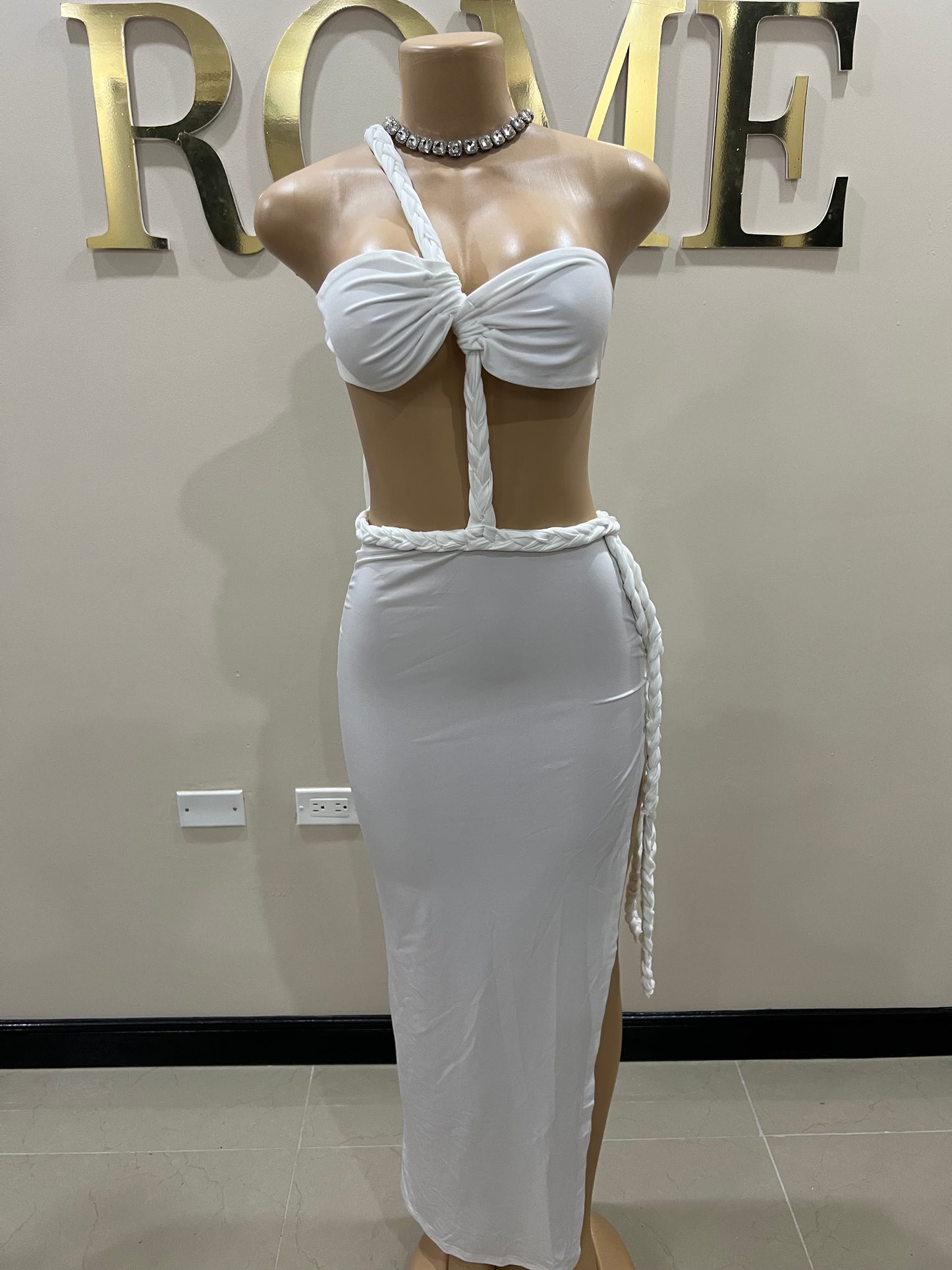 Tyra Braided Dress (White)