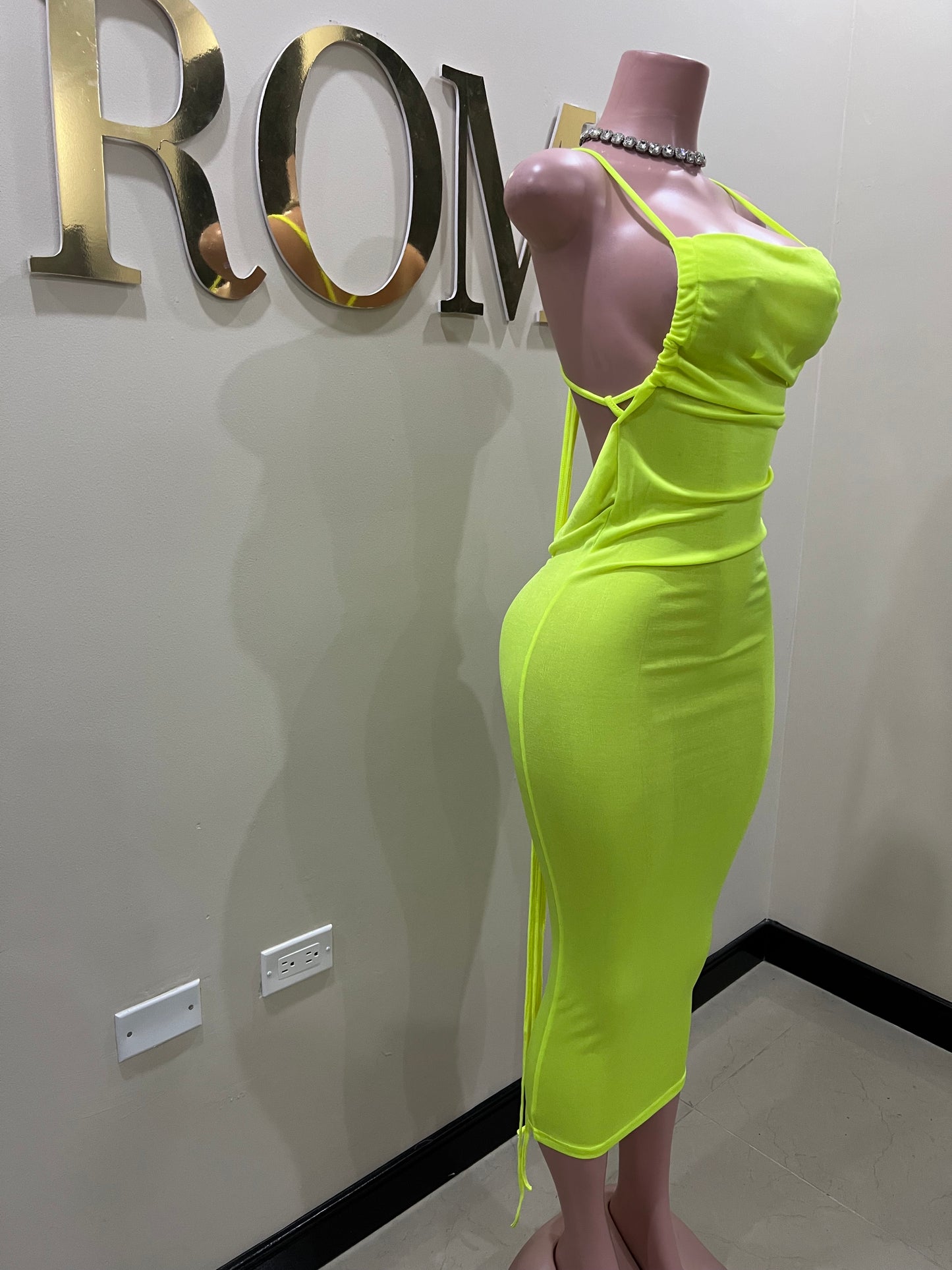 Carey Vibe Dress (Lime Green)