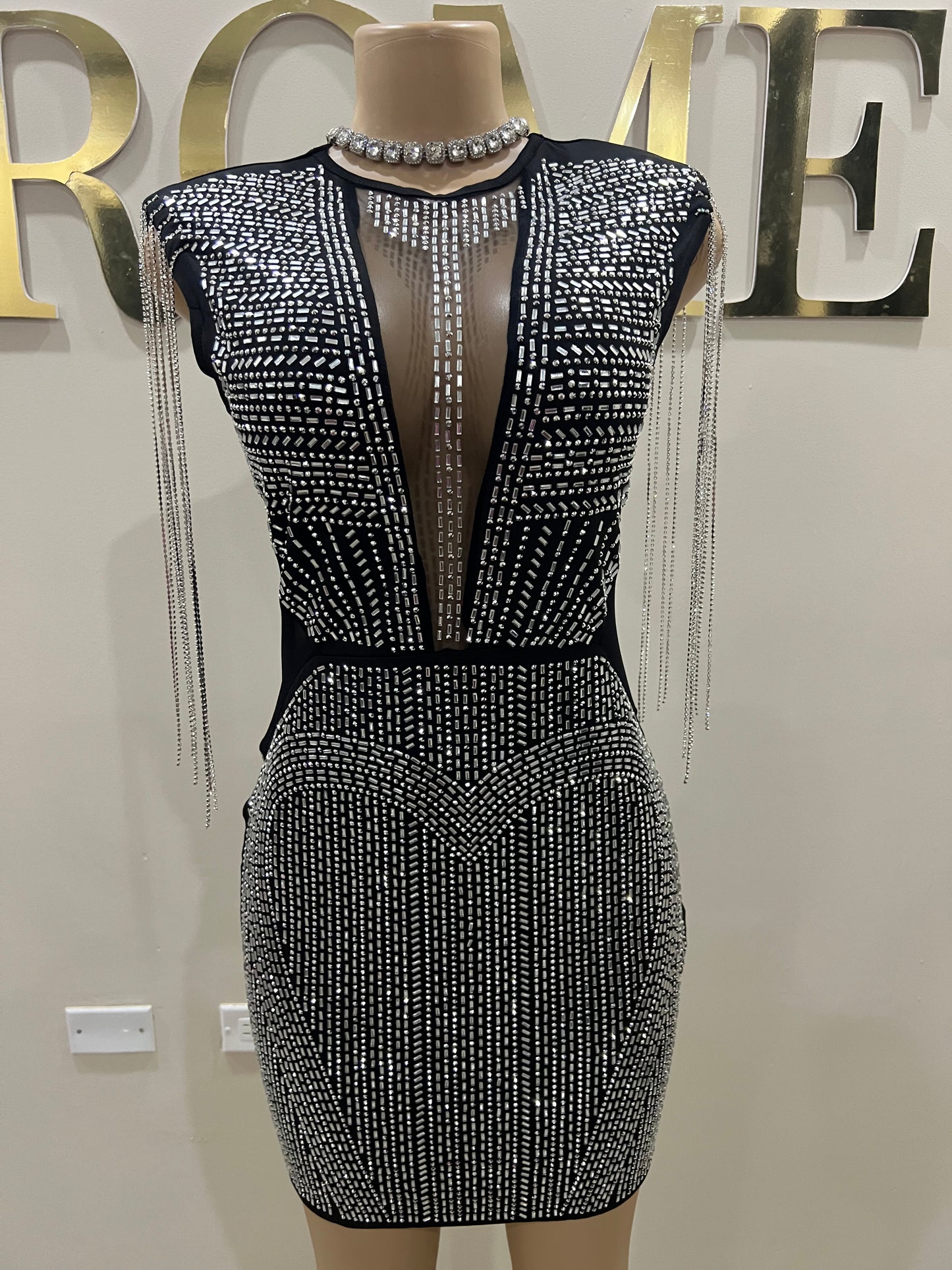 Brooke Crystal Dress (Black)