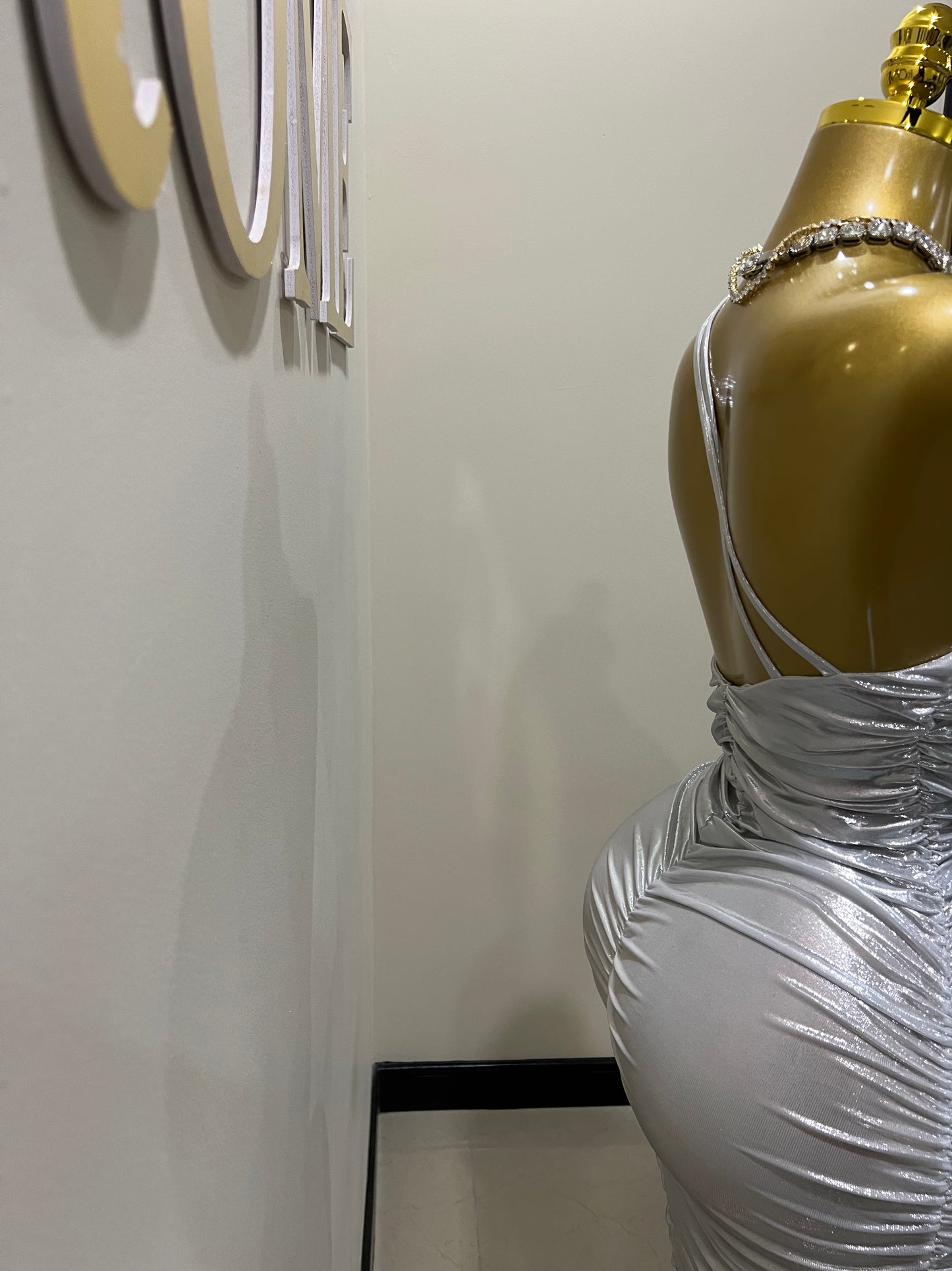 Tessa Moira Rouched Dress (Silver)