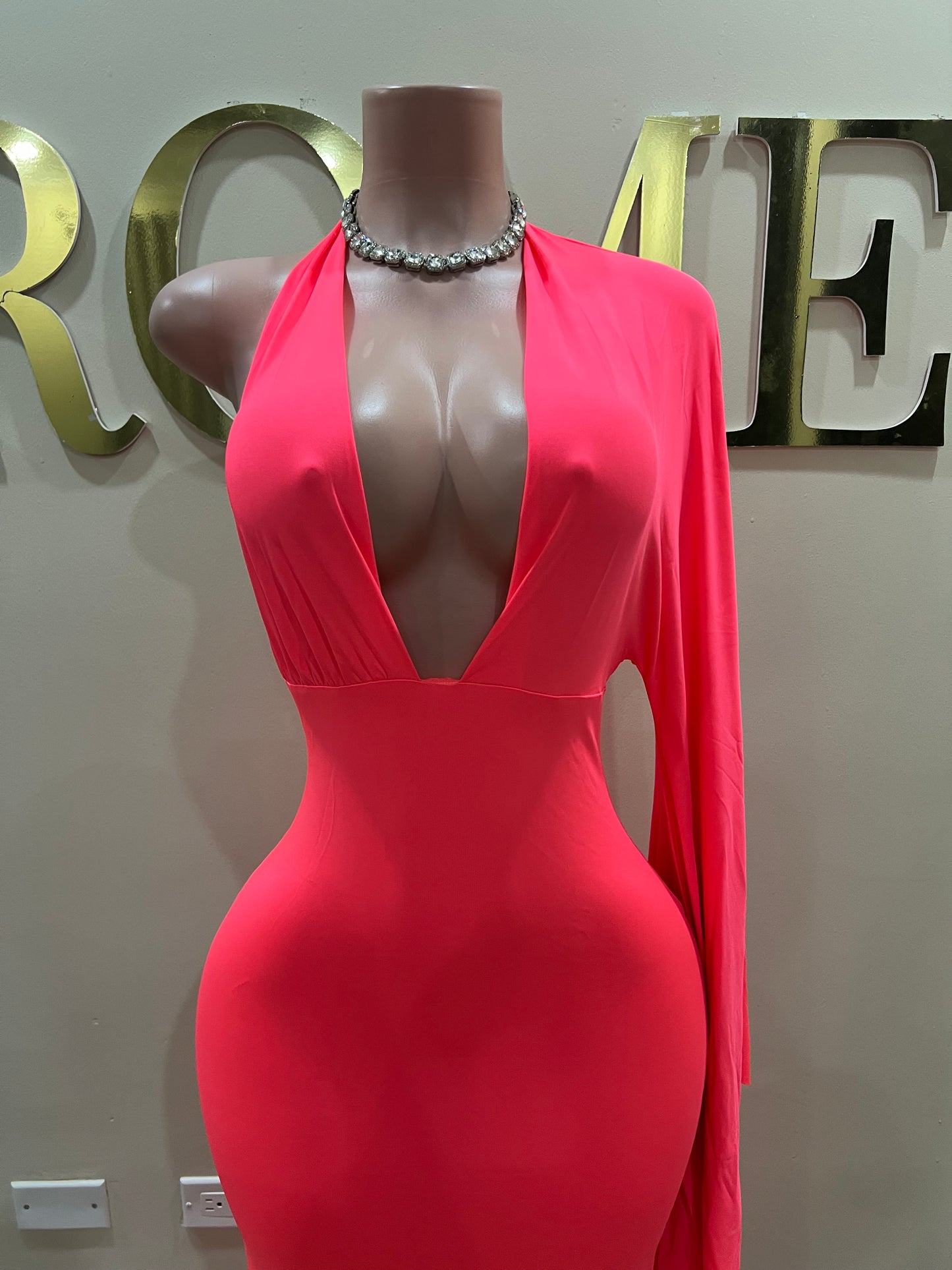 Slay Grace Toya Dress (Neon Pink)
