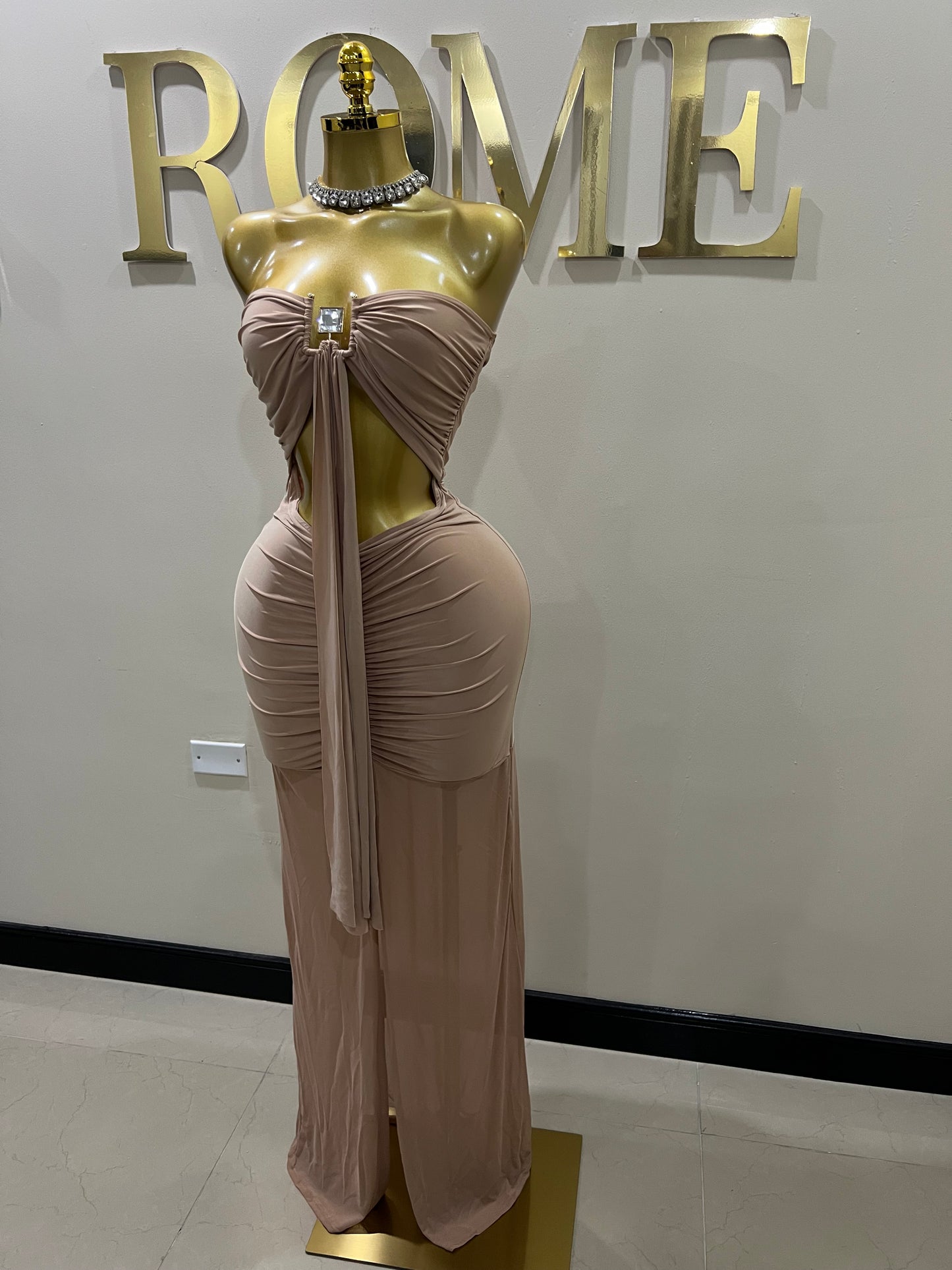 Julia Nara Gemstone Dress (Brown)