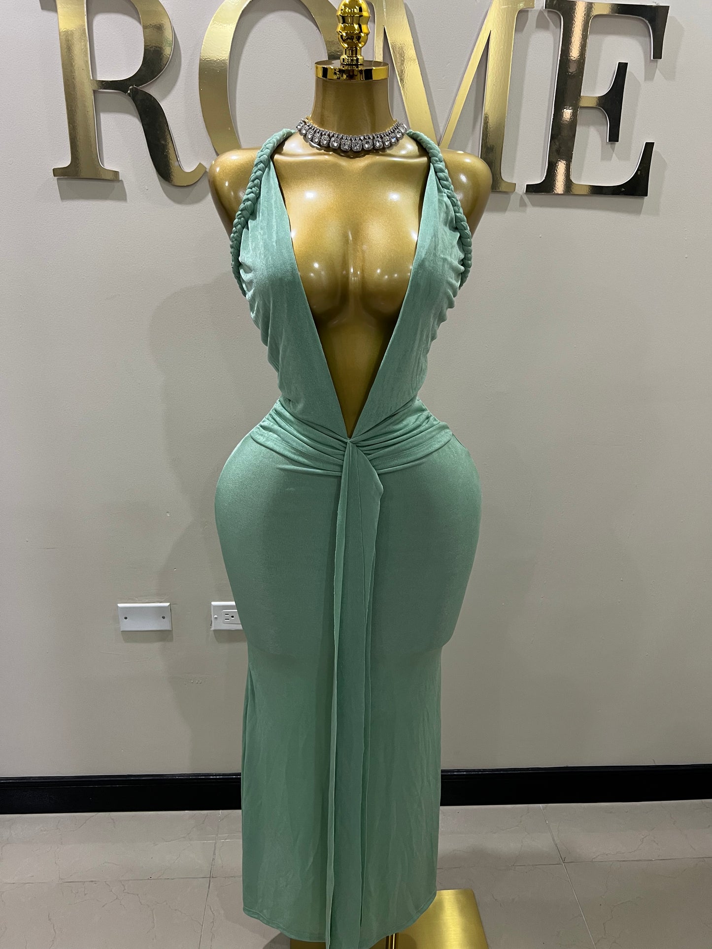 Alaine Braided Dress (Green)