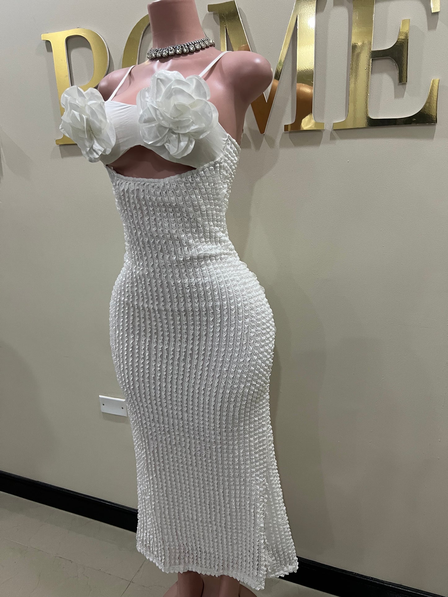 Mila Flower Dress (White)