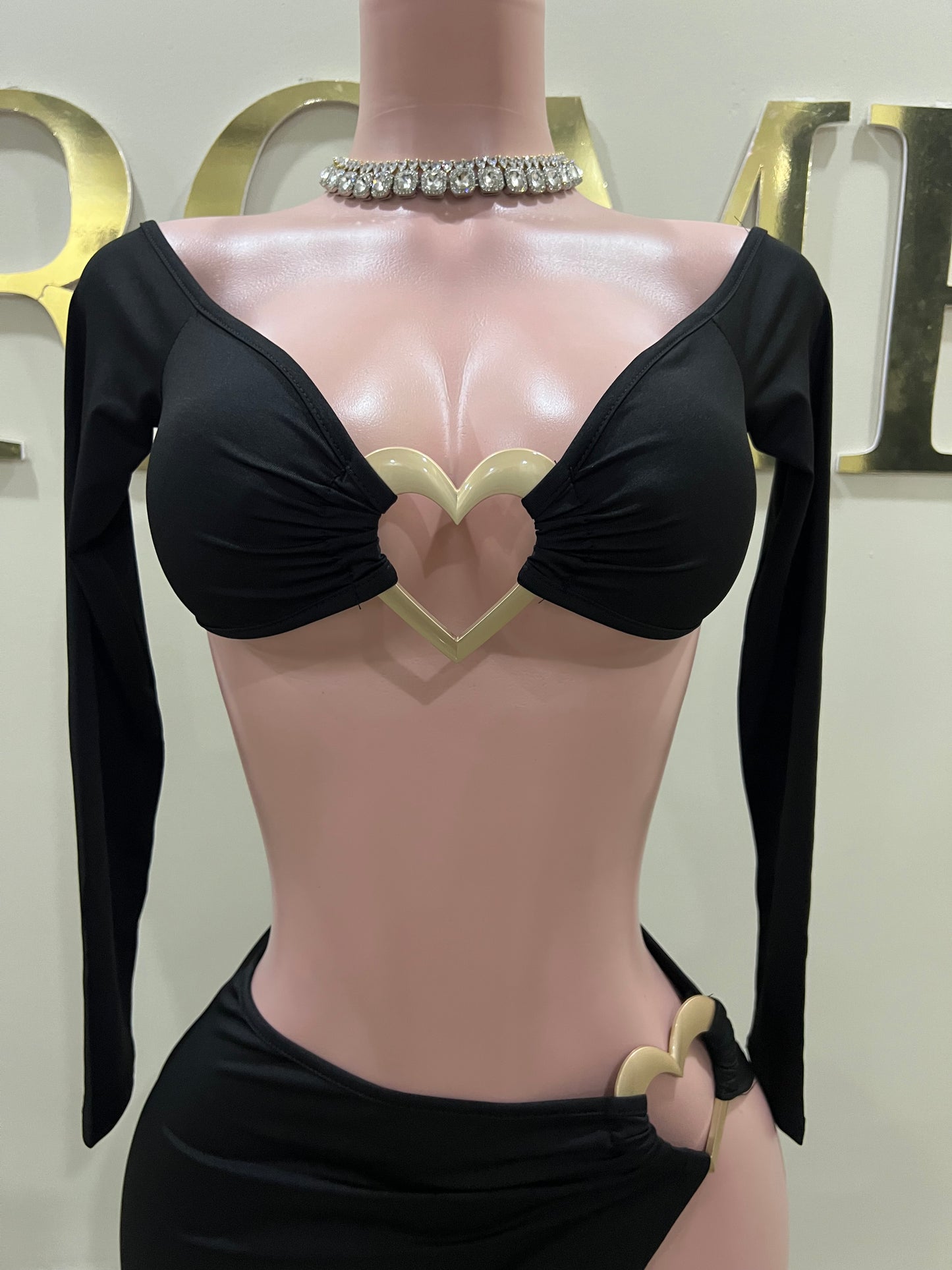 Ming Heart Skirt Set (Black)