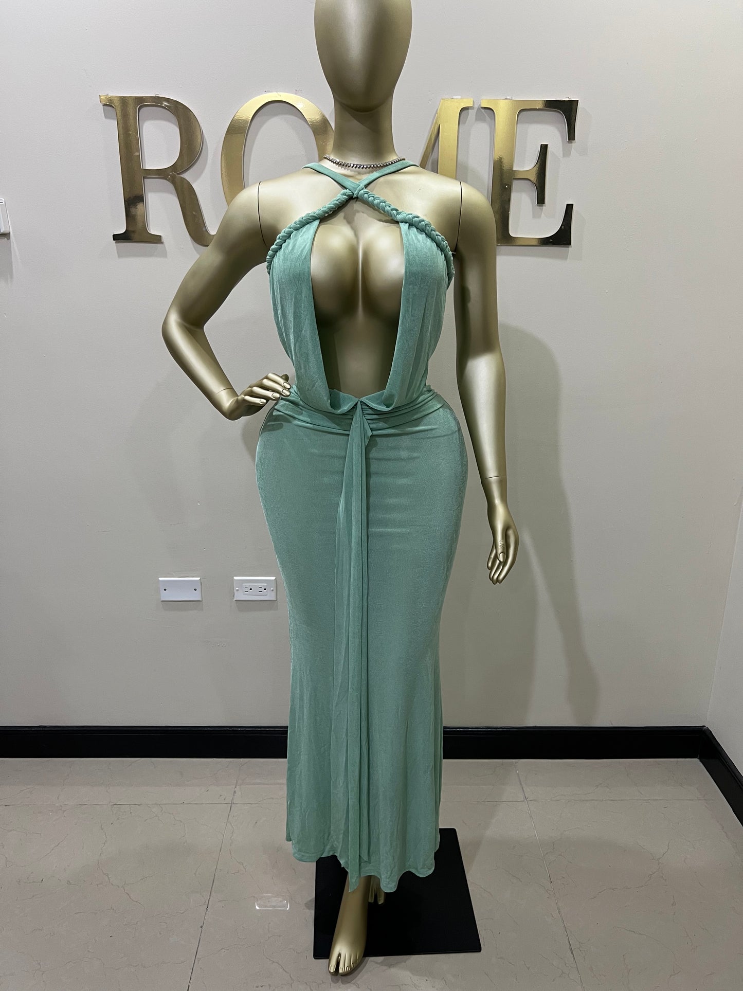 Alaine Braided Dress (Green)