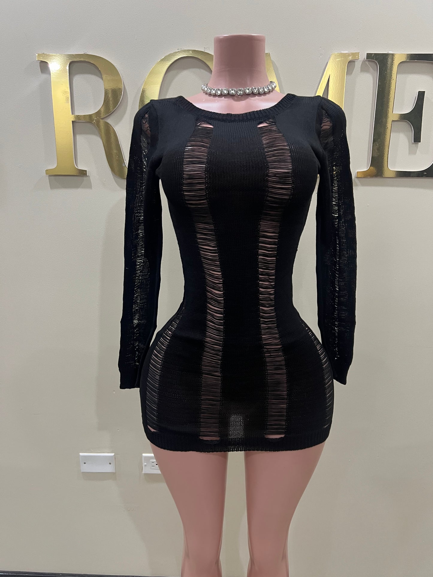 Zuri Backless Mini Dress (Black)