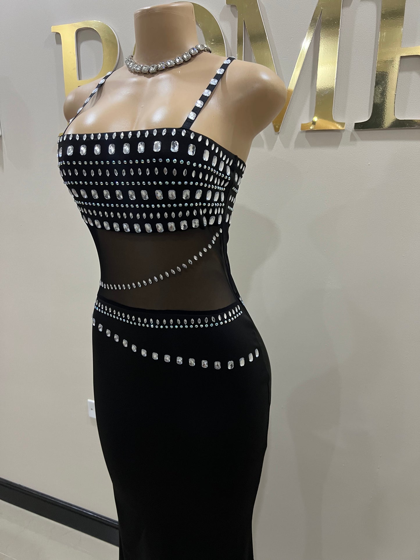 Blair Crystal Dress (Black)