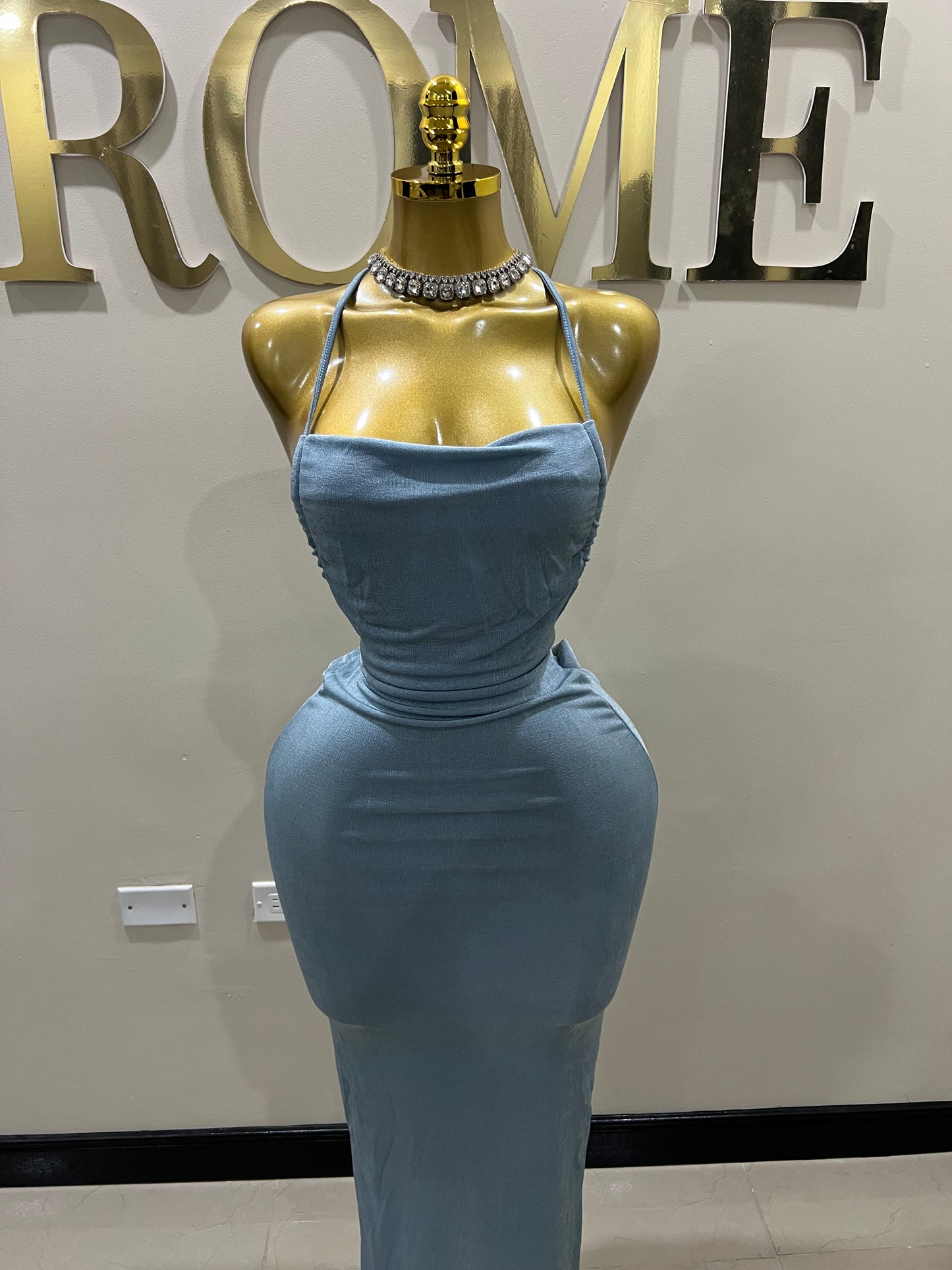 Carey Vibe Dress (Ash Blue)